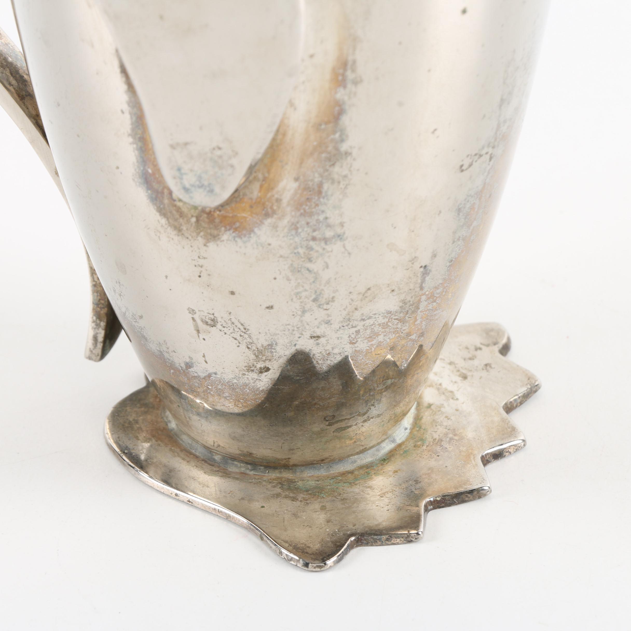 Penguin-Shaped Silver Plate Cocktail Shaker