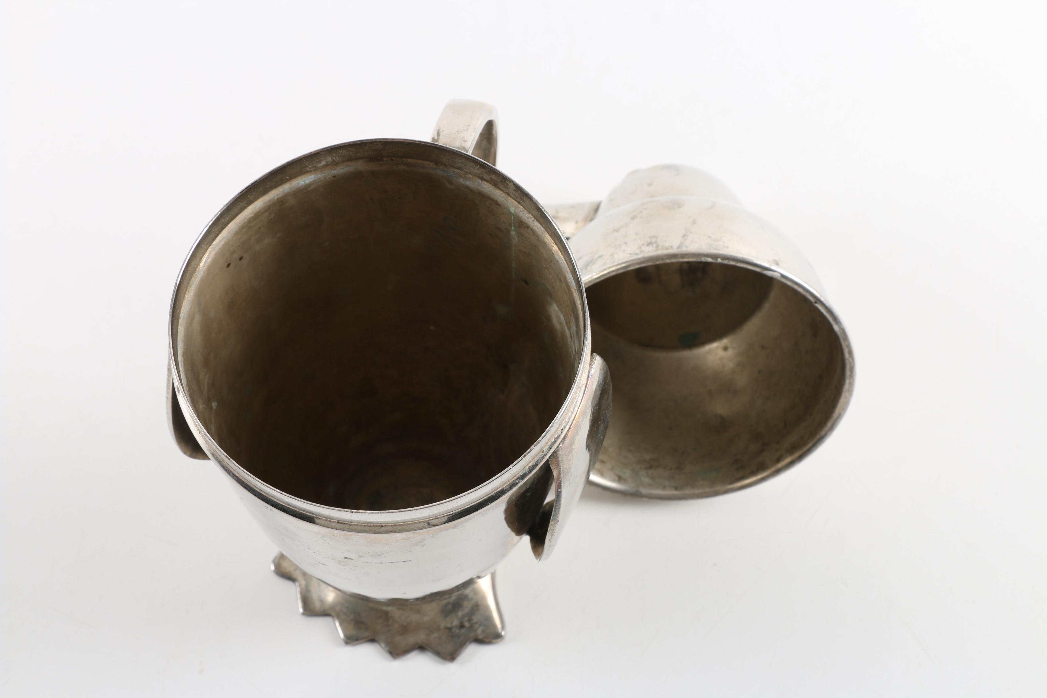 Penguin-Shaped Silver Plate Cocktail Shaker