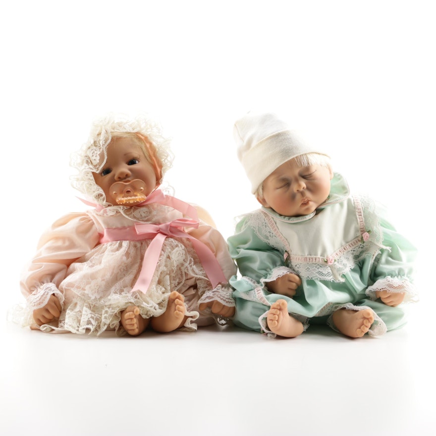 Lee Middleton Signed "Cherish" and "Loving Tribute" Vinyl Baby Dolls