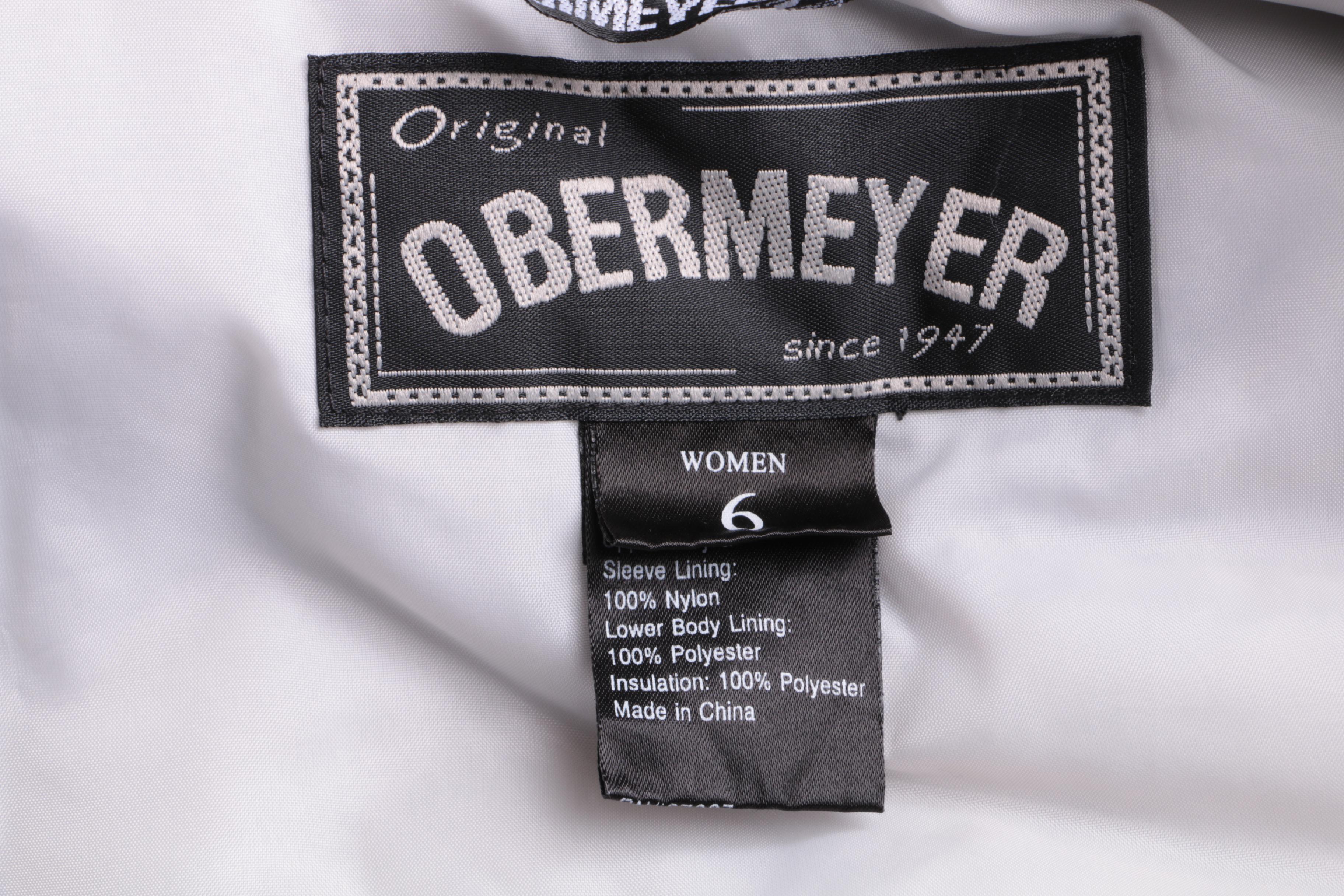 Women's Obermeyer Blue and Black Nylon Ski Suit with Removable Hood