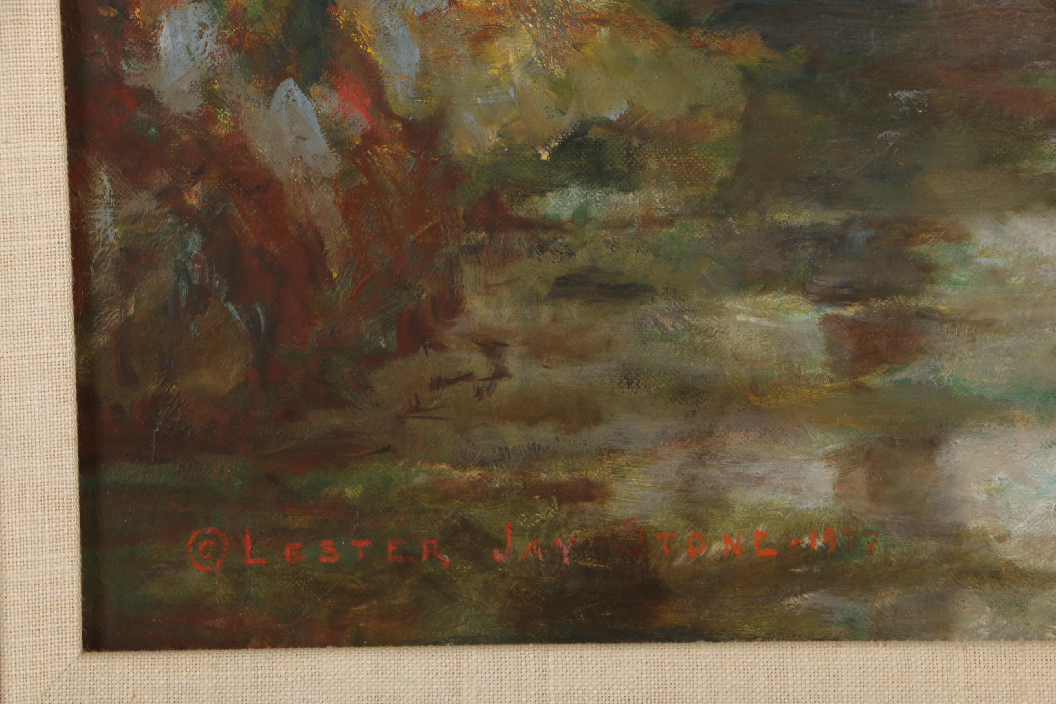 Lester Jay Stone Oil Painting "Woodland Stream"