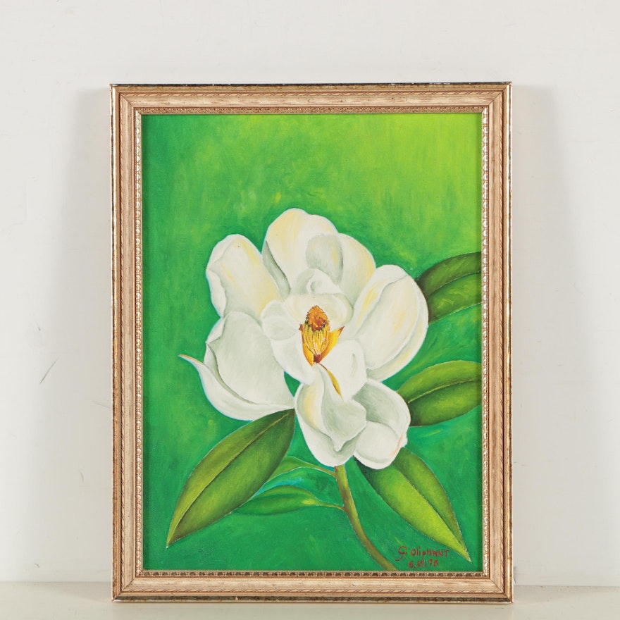 G. Oliphant Oil Painting of a Flower