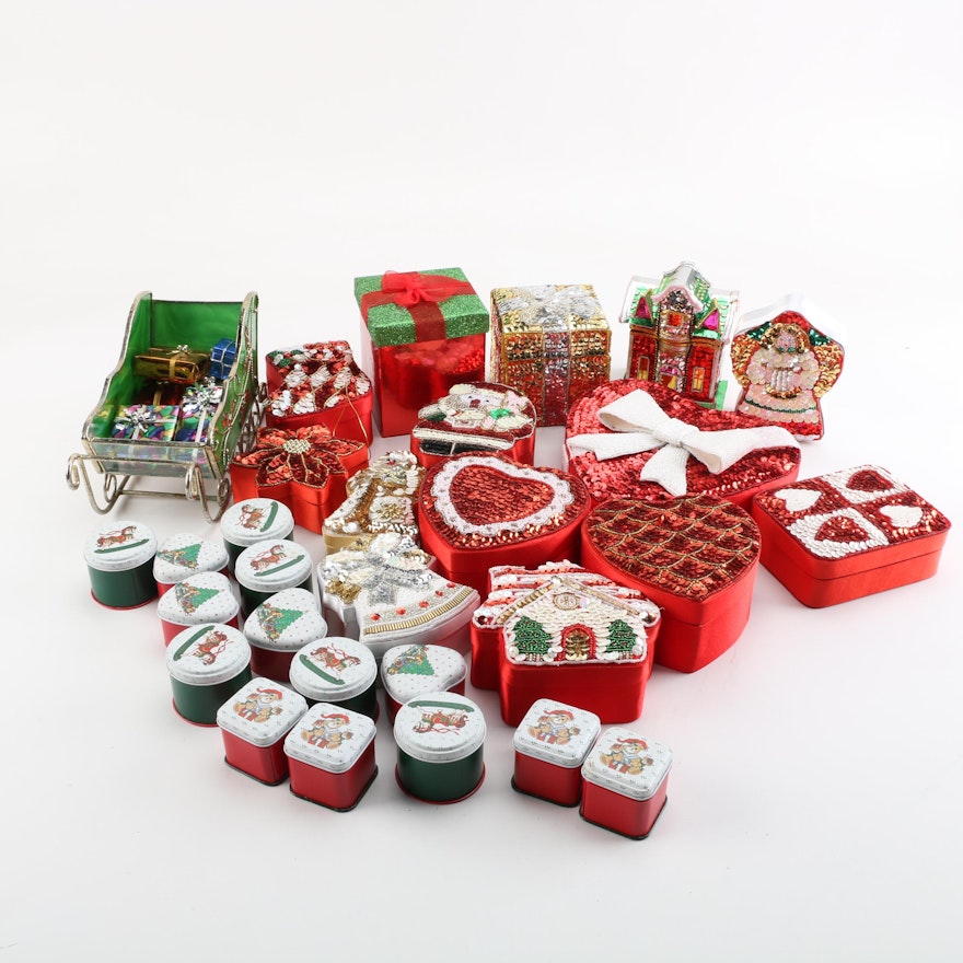 Holiday Themed Trinket Boxes and Decor