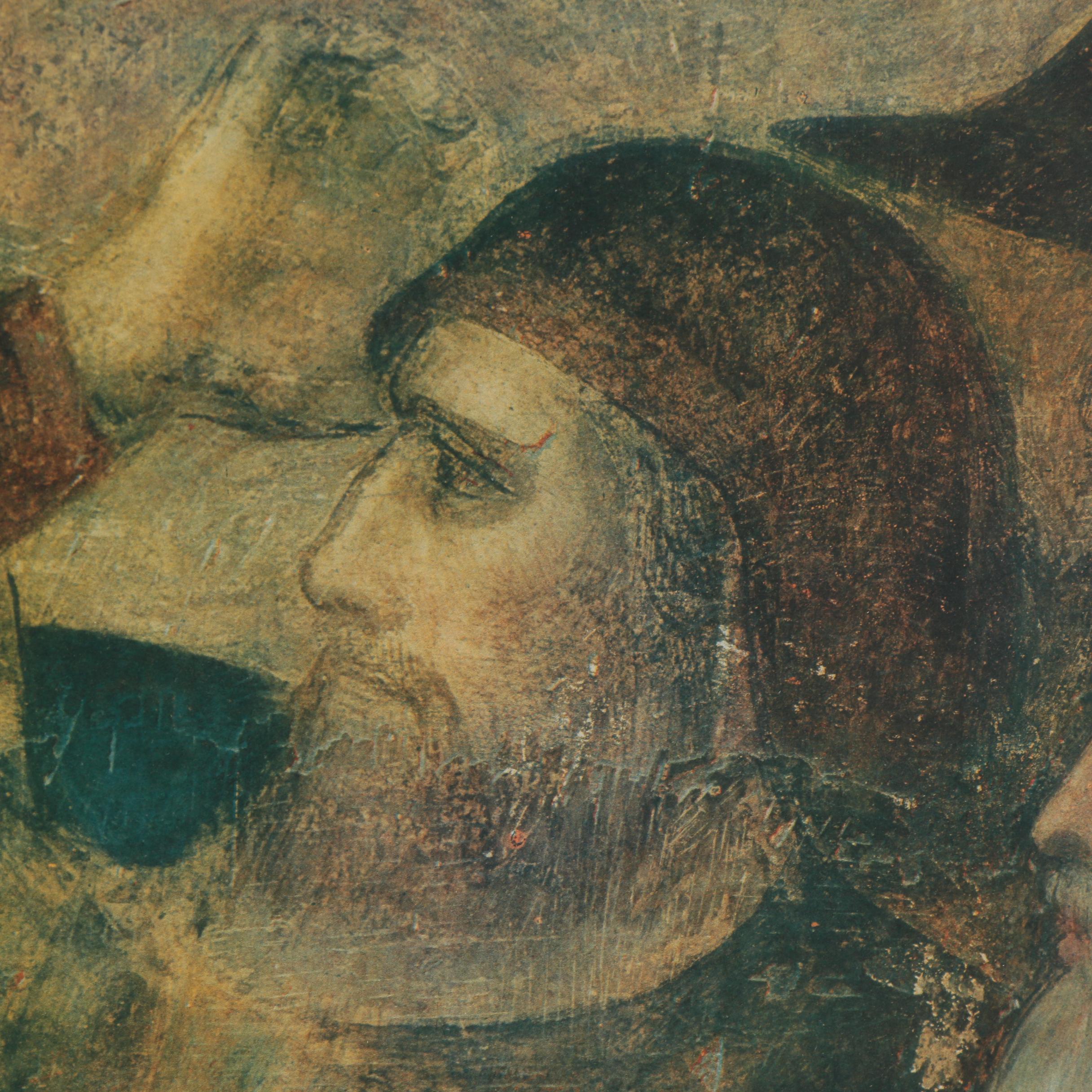 Collotype Detail Reproduction Print After Giotto "Ascension Of St. John"