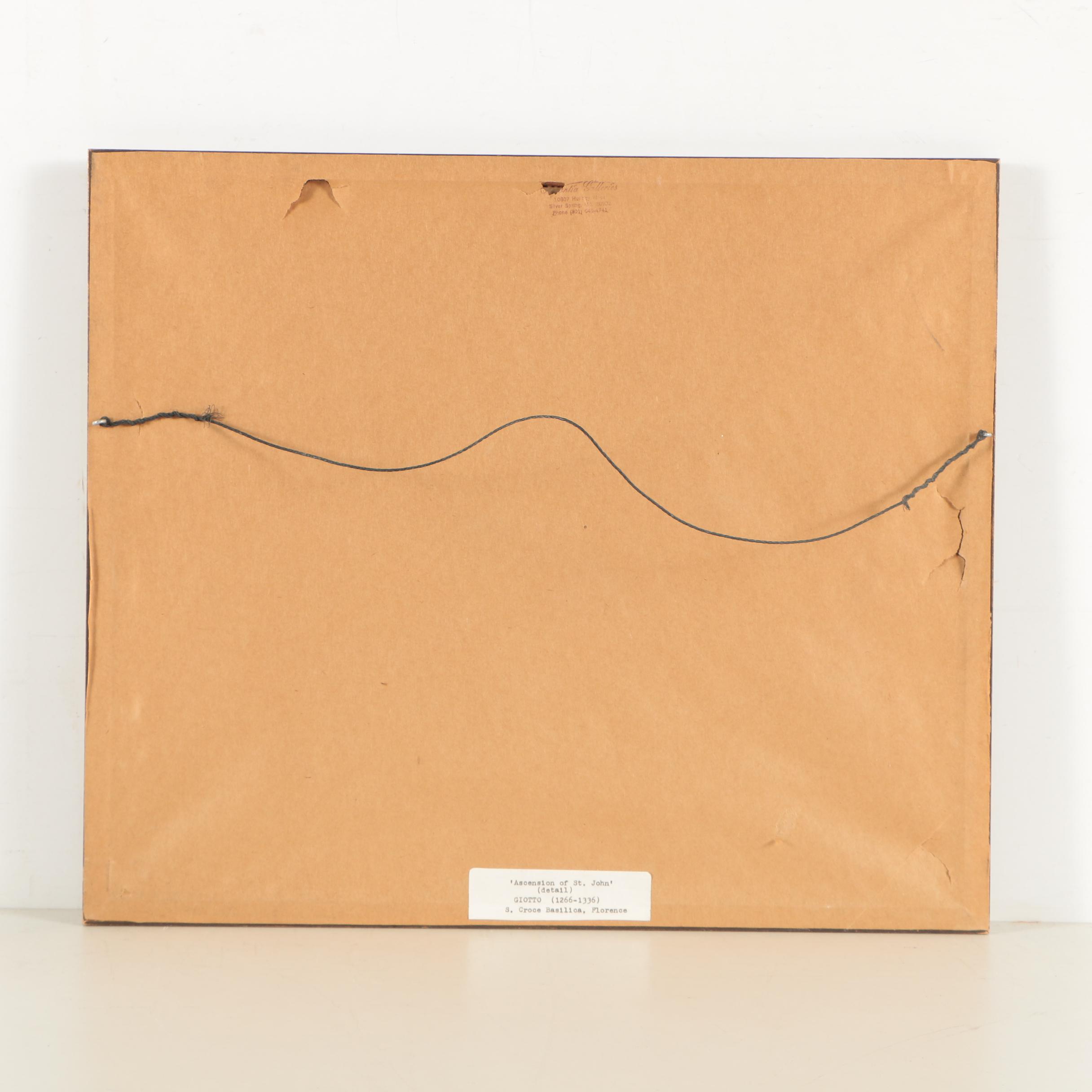 Collotype Detail Reproduction Print After Giotto "Ascension Of St. John"