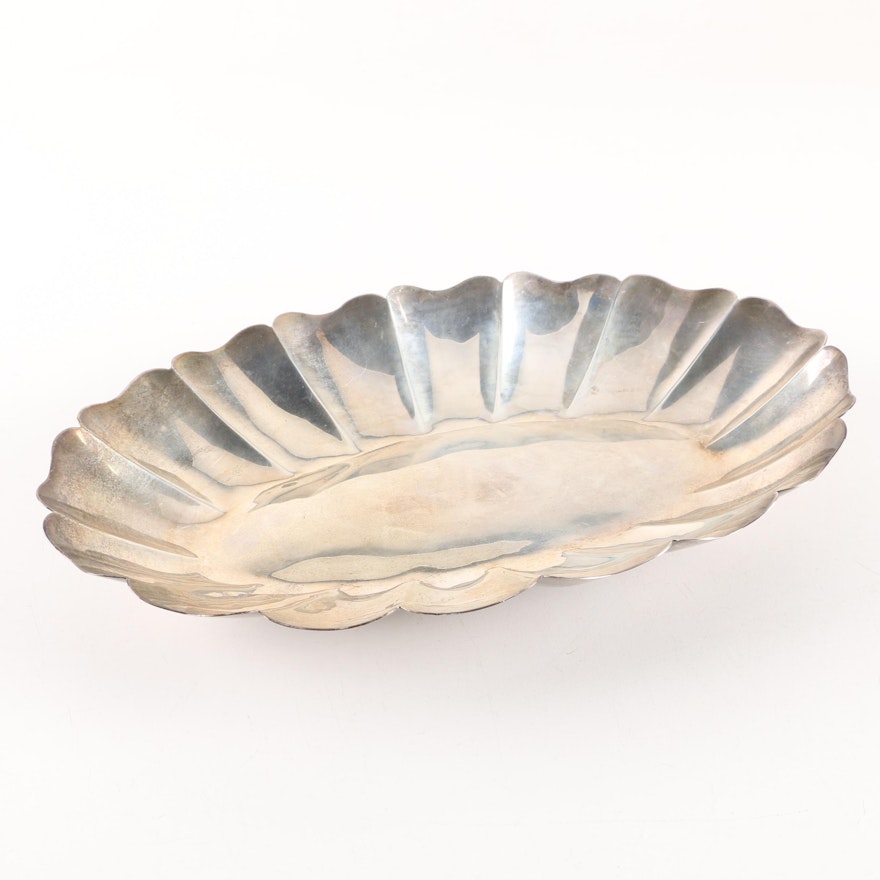 Mexican Sterling Silver Scalloped Dish