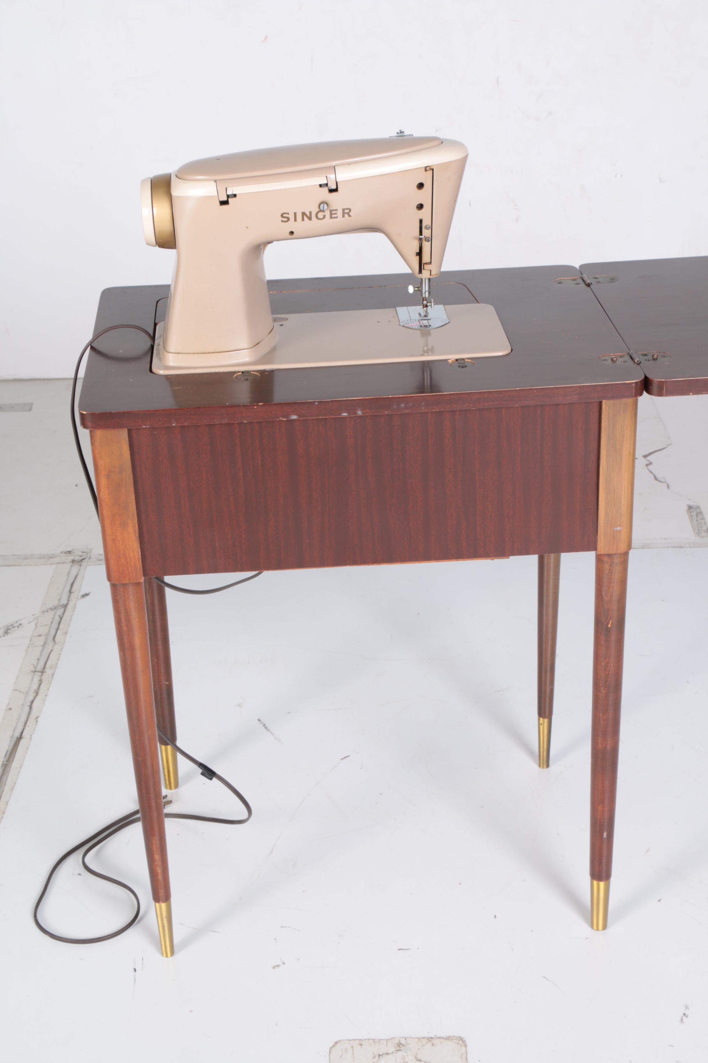 Vintage Singer 500A Sewing Machine and Table