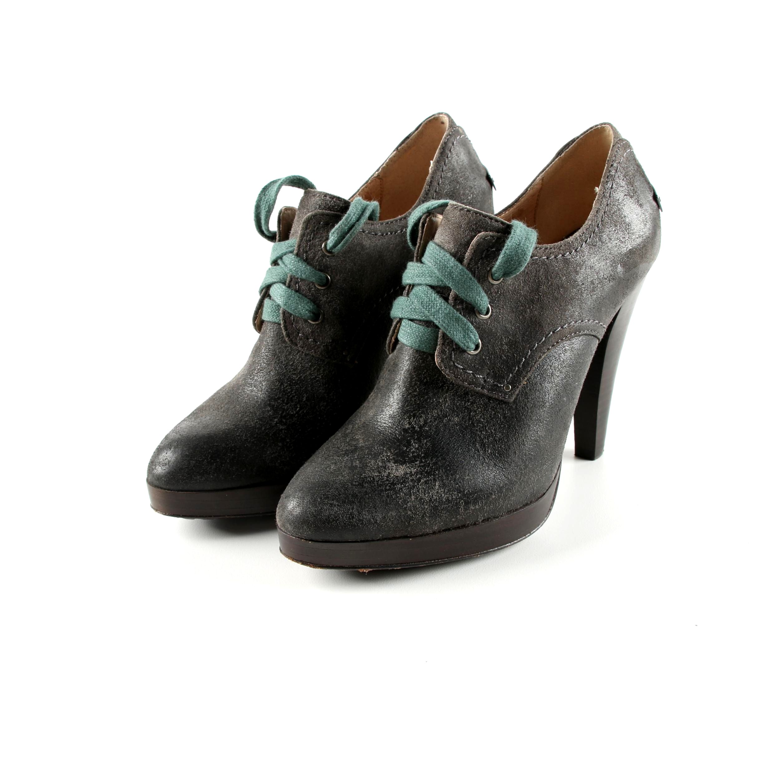 Frye Harlow Black Suede Oxford Bootie
