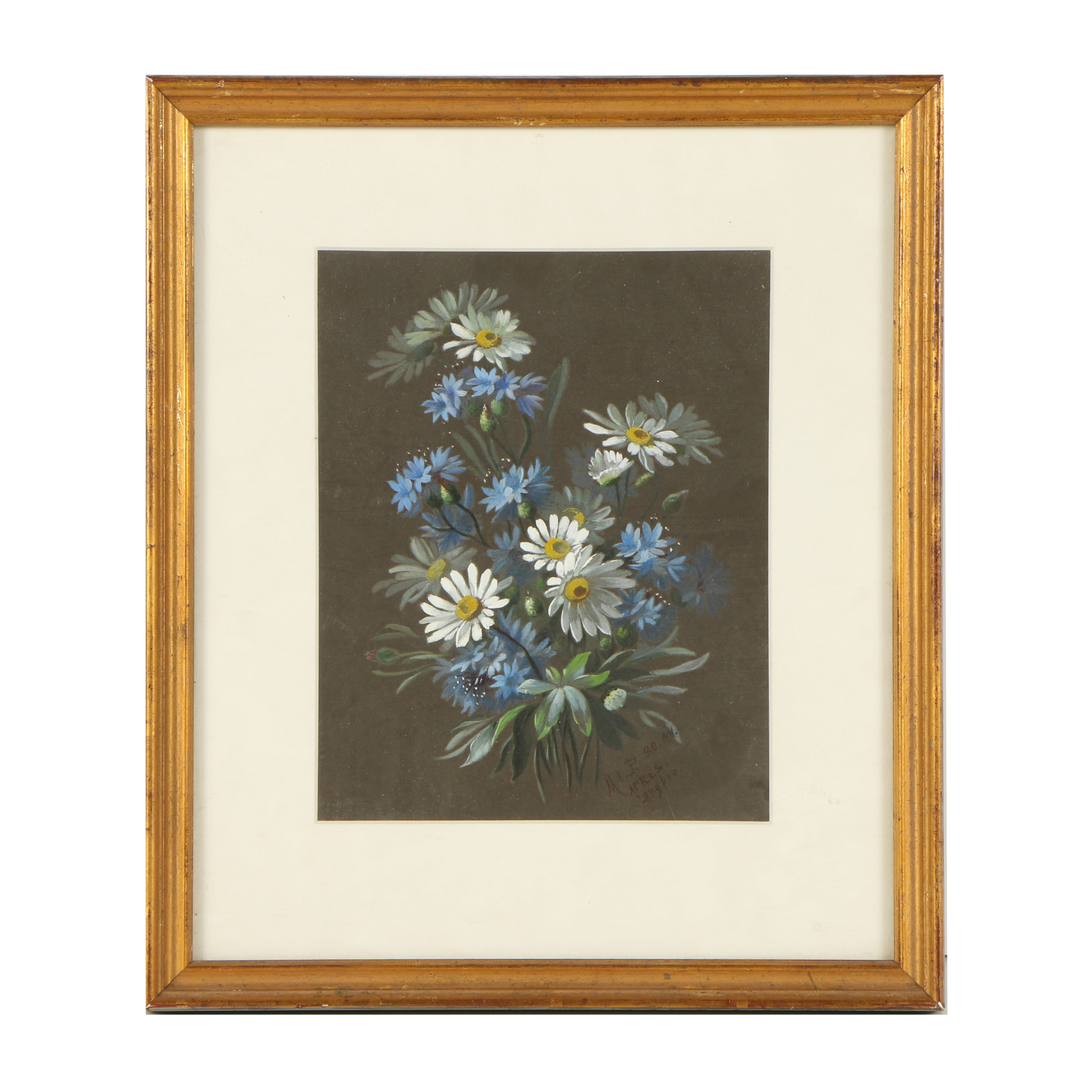 Late 20th Century Gouache Painting