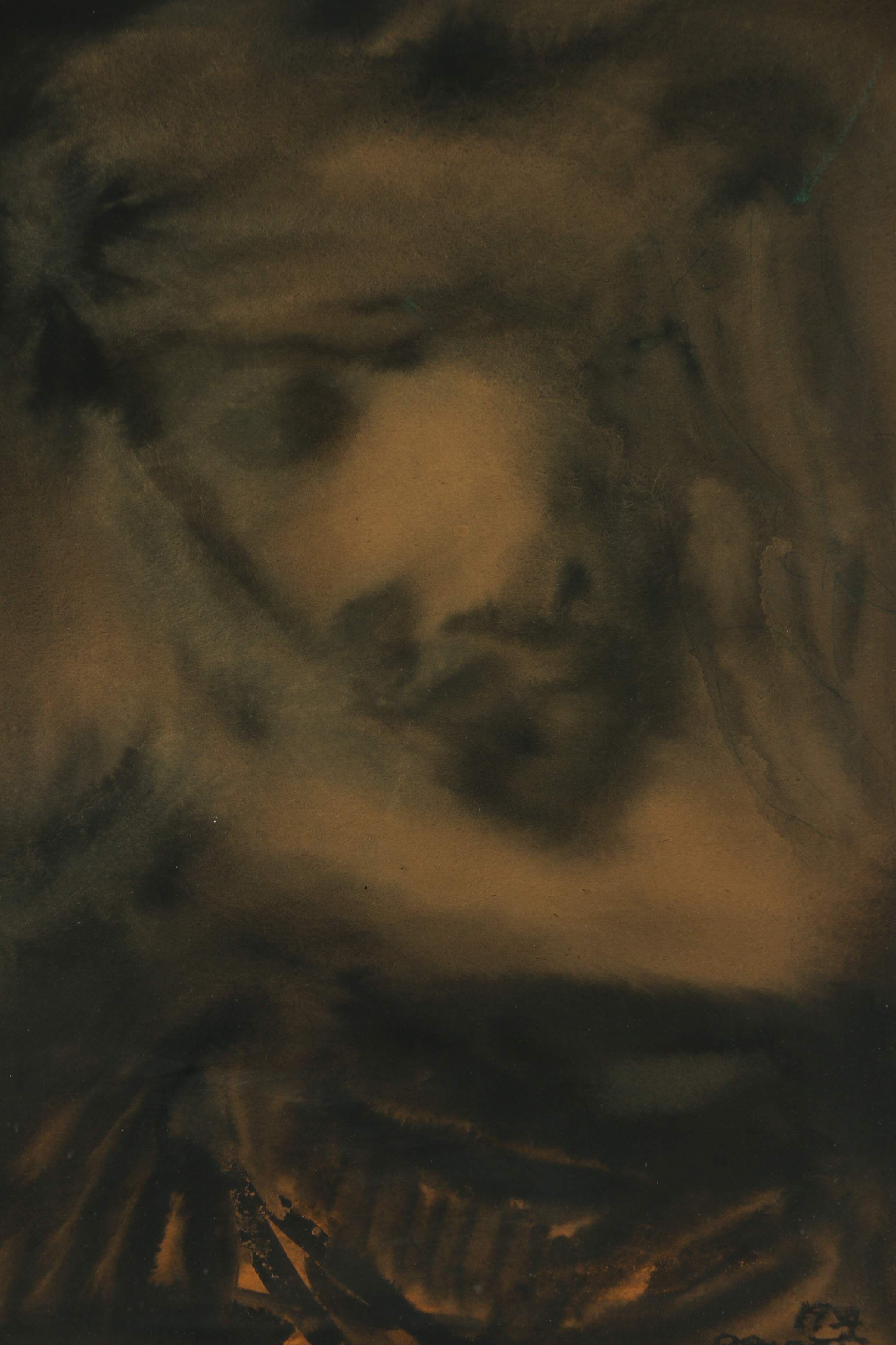 Joachim Probst Ink Painting "Christ in Profile"
