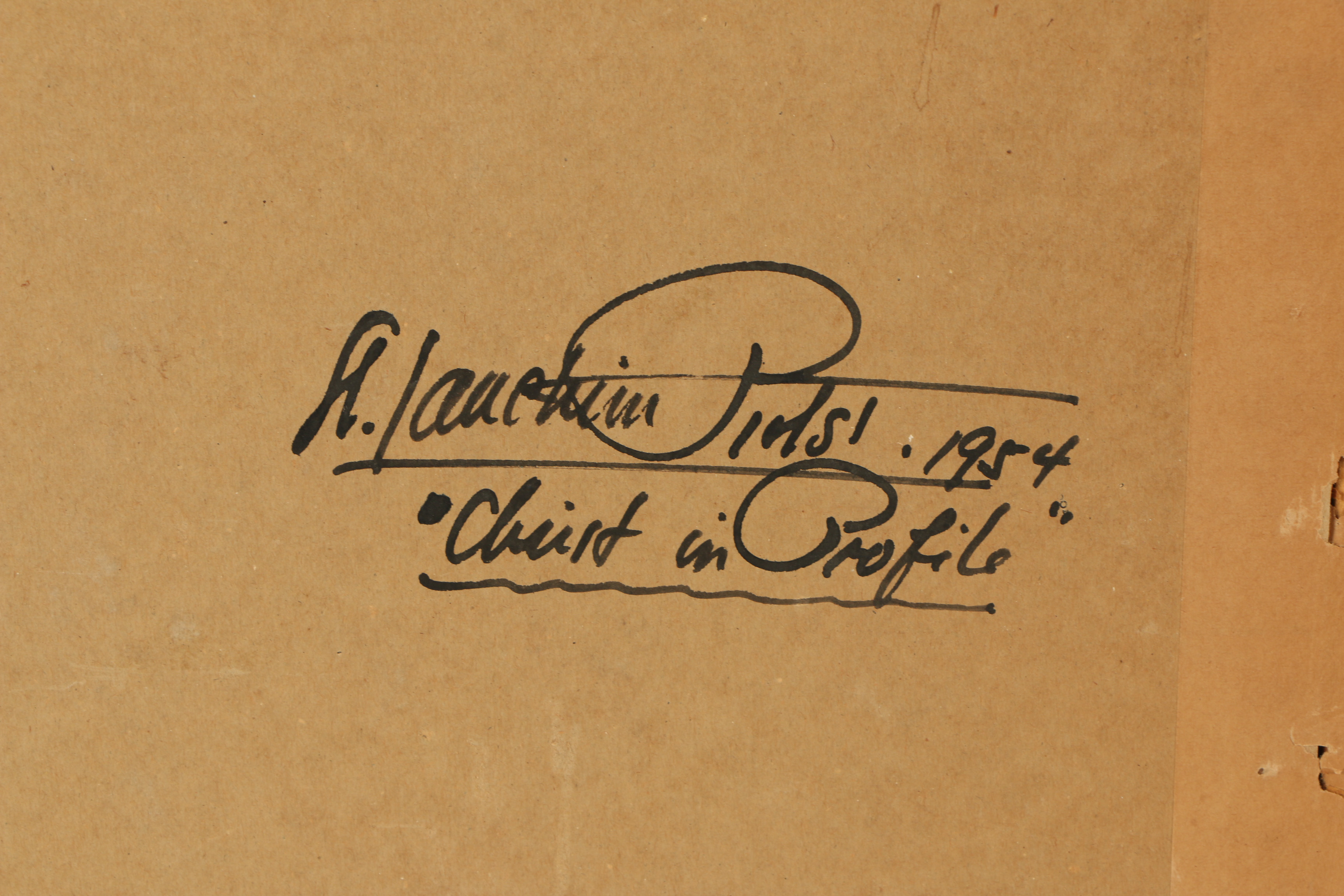 Joachim Probst Ink Painting "Christ in Profile"