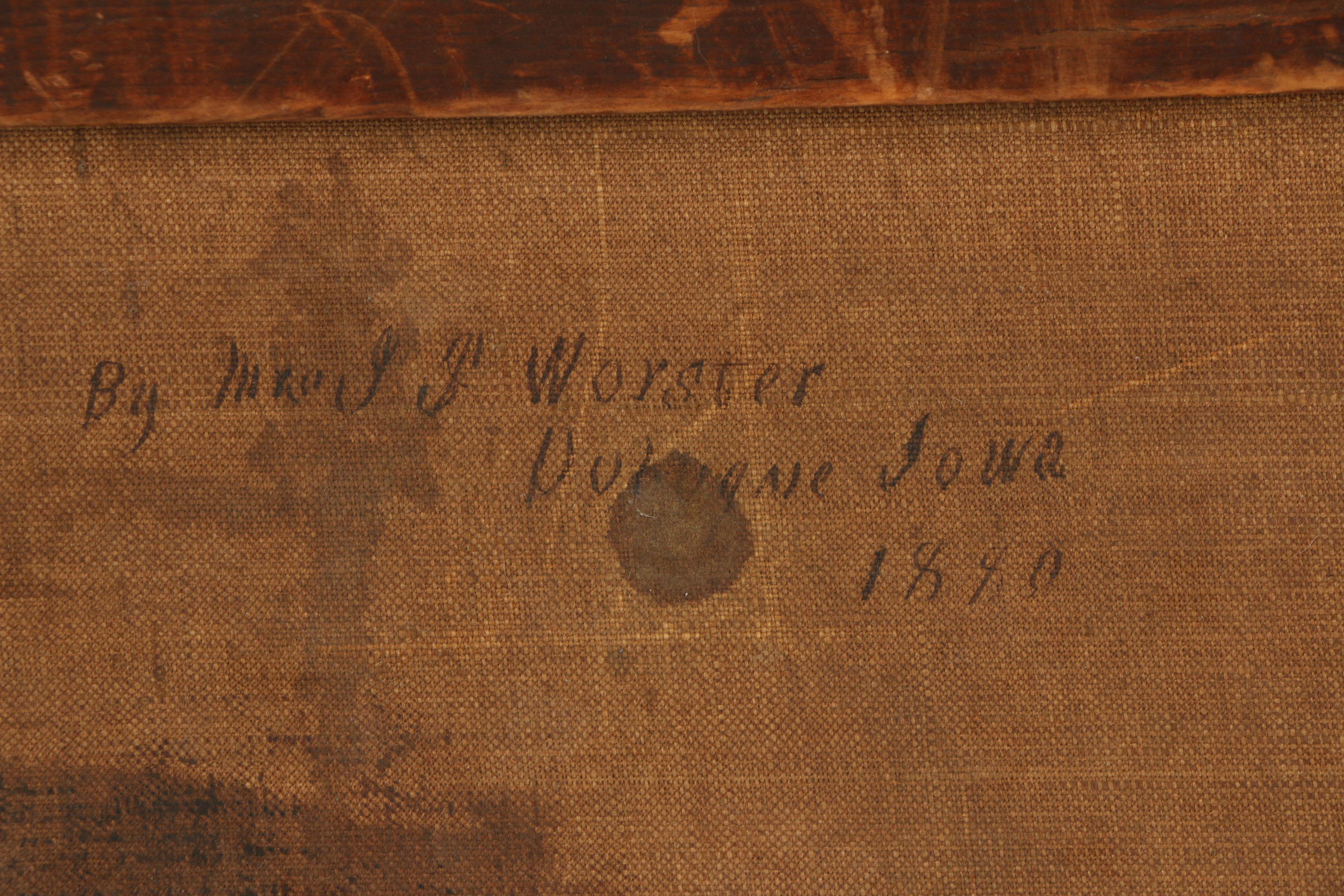 M. Worster 1840 Oil Painting "Dubuque, Iowa"