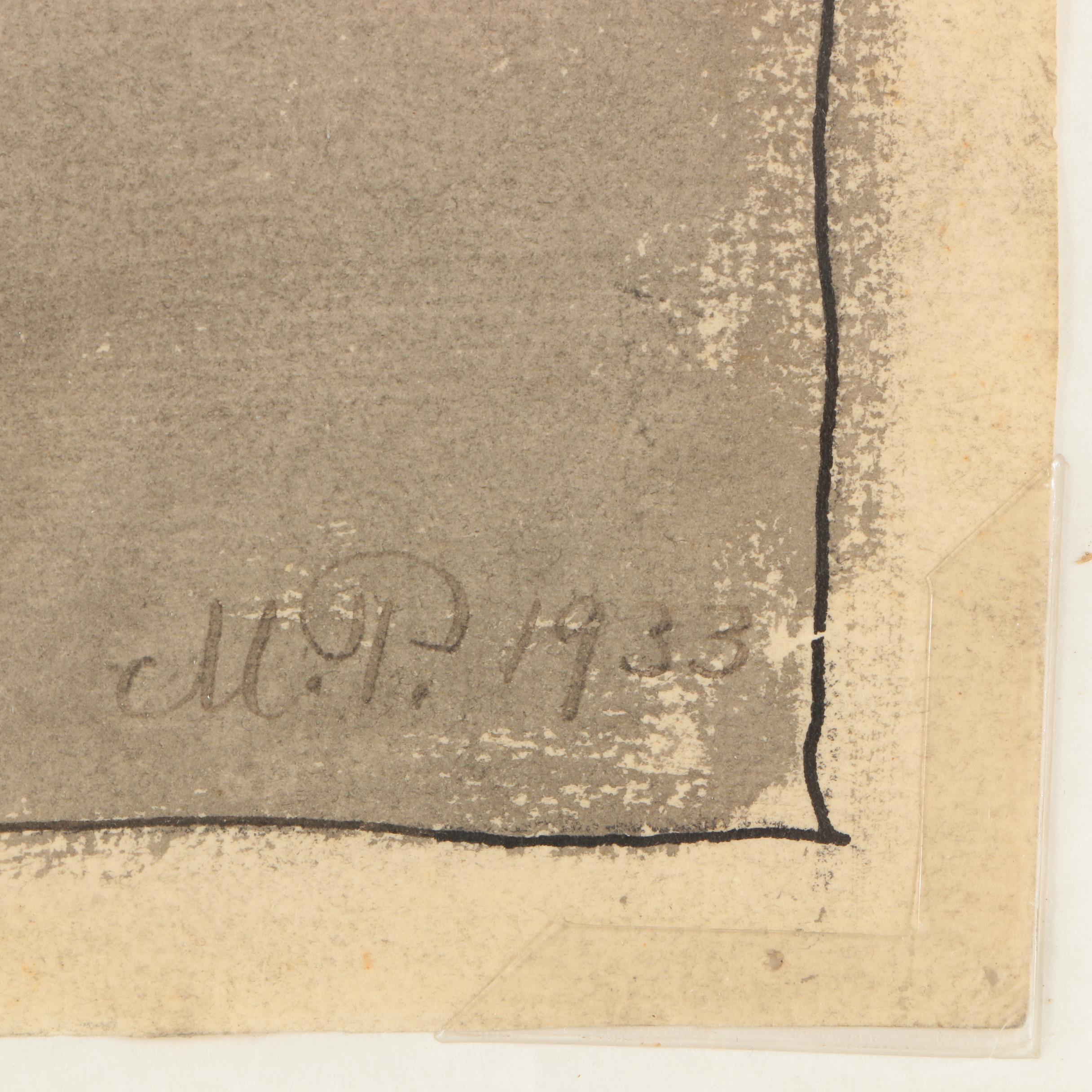 Ink Drawing Attributed to Mischa Richter "Jewish District, N.Y.C."