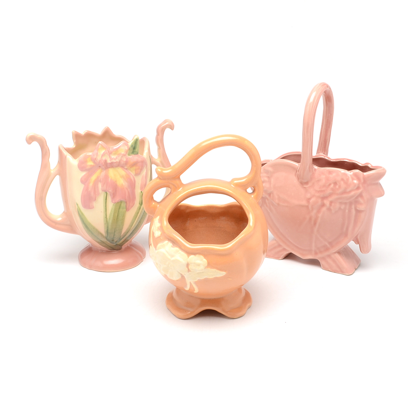 Vintage Handled Planters including Weller and McCoy Pottery