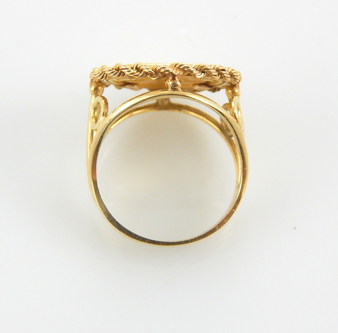 14K Yellow Gold Ring with 1992 China 5 Yuan Gold Panda Coin