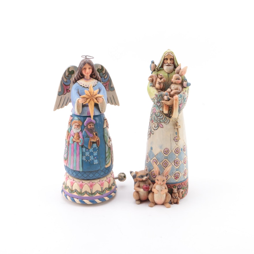 Jim Shore Nativity Figurines and Musical Figurine