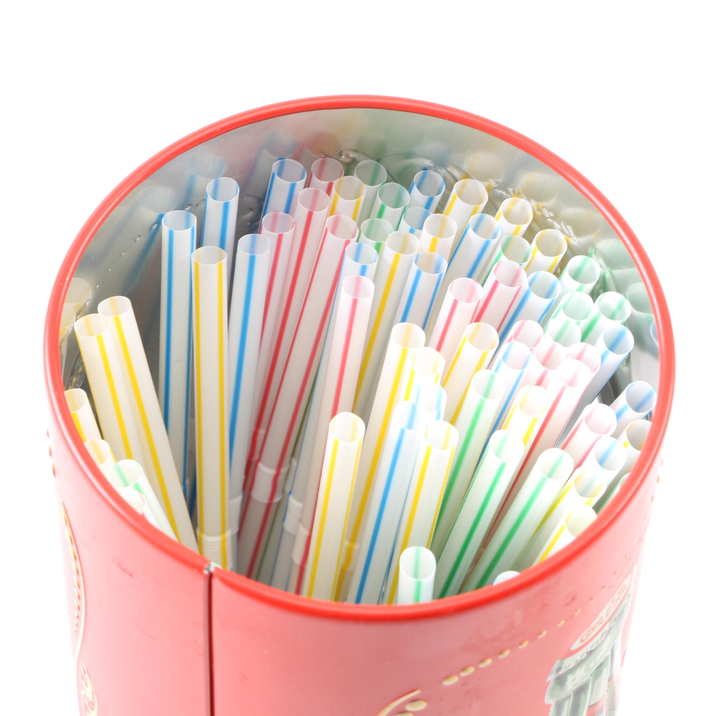 Coca-Cola Metal Straw Dispenser With Straws