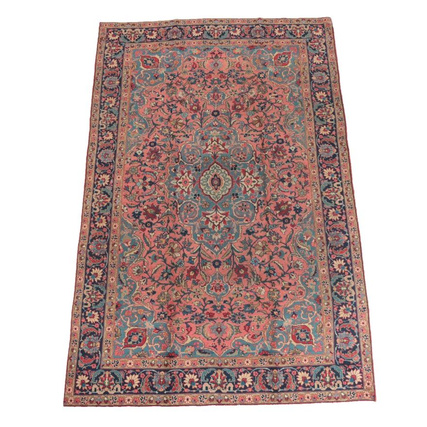 Hand-Knotted Sarouk-Style Wool Area Rug