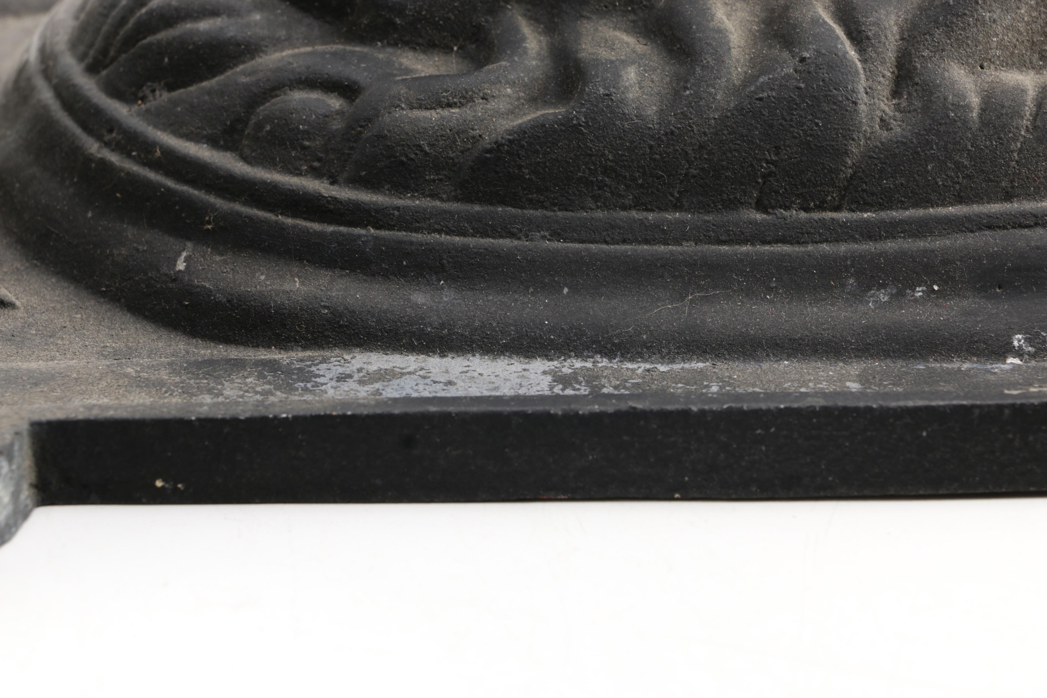 Lion Head Motif Metal Outdoor Sconce Marked "Patterson London 1893"