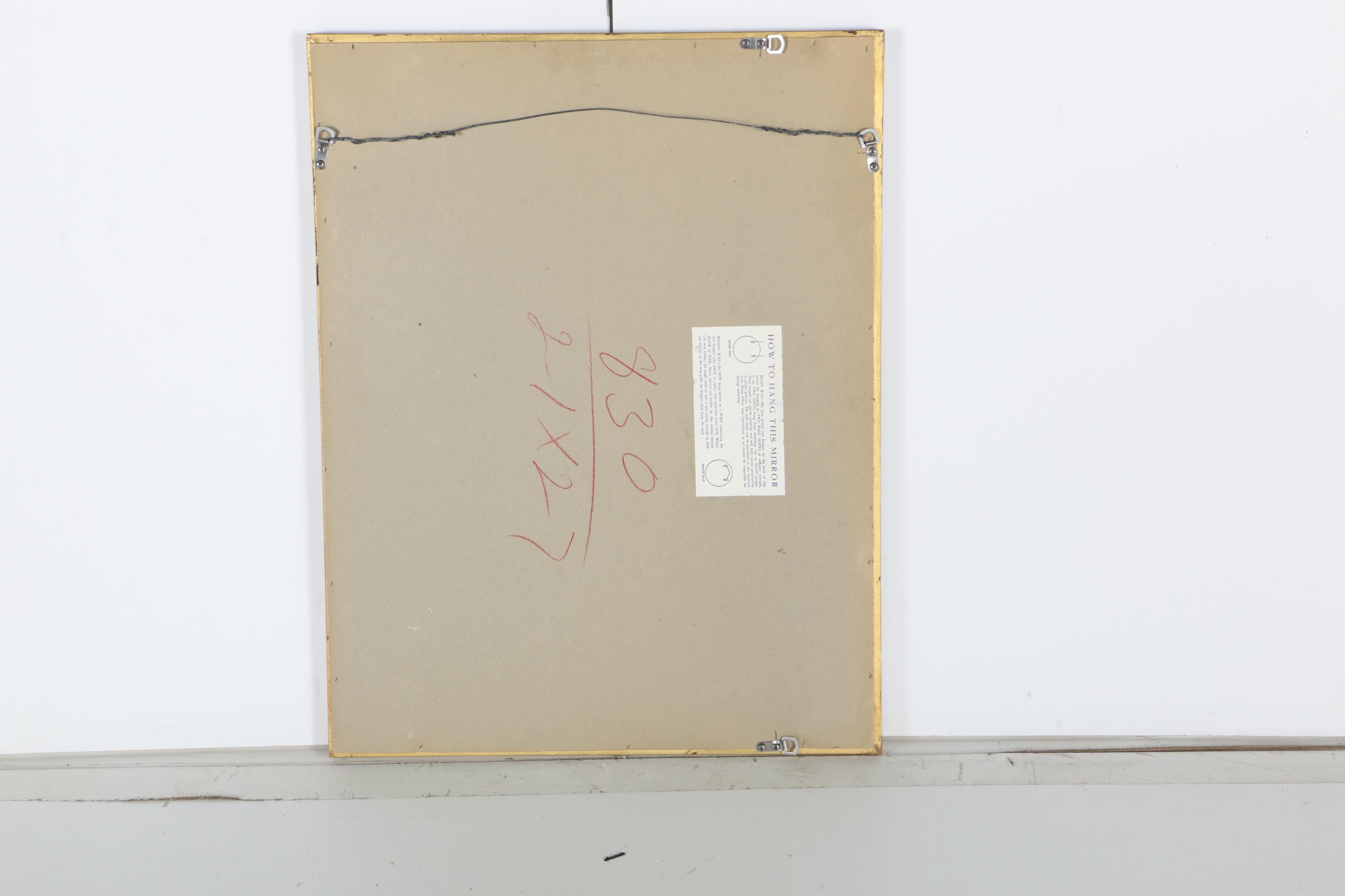 Wood Framed Gold Toned Wall Mirror