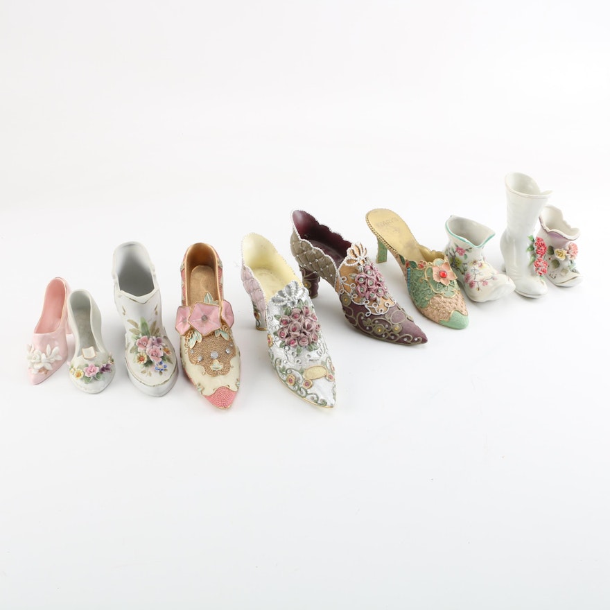 Miniature Porcelain and Resin Shoes