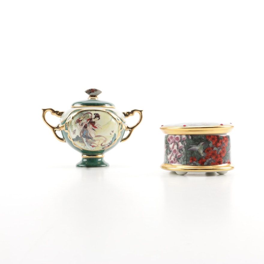 Two Ardleigh-Elliot Porcelain Music Boxes