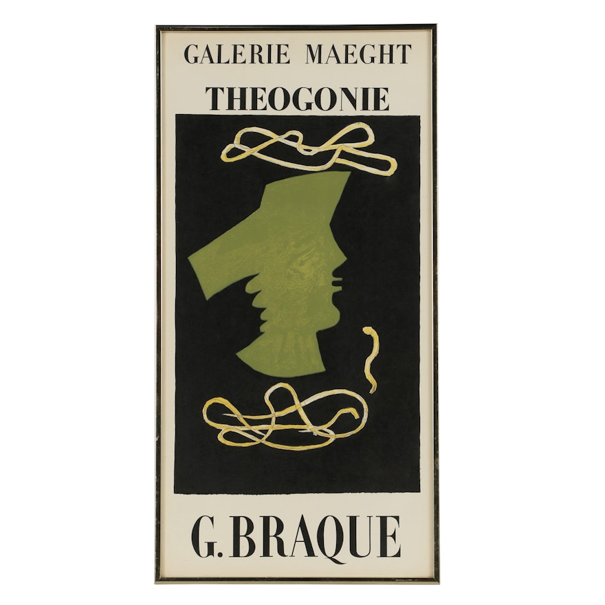 Lithograph Poster for Georges Braque at Galerie Maeght