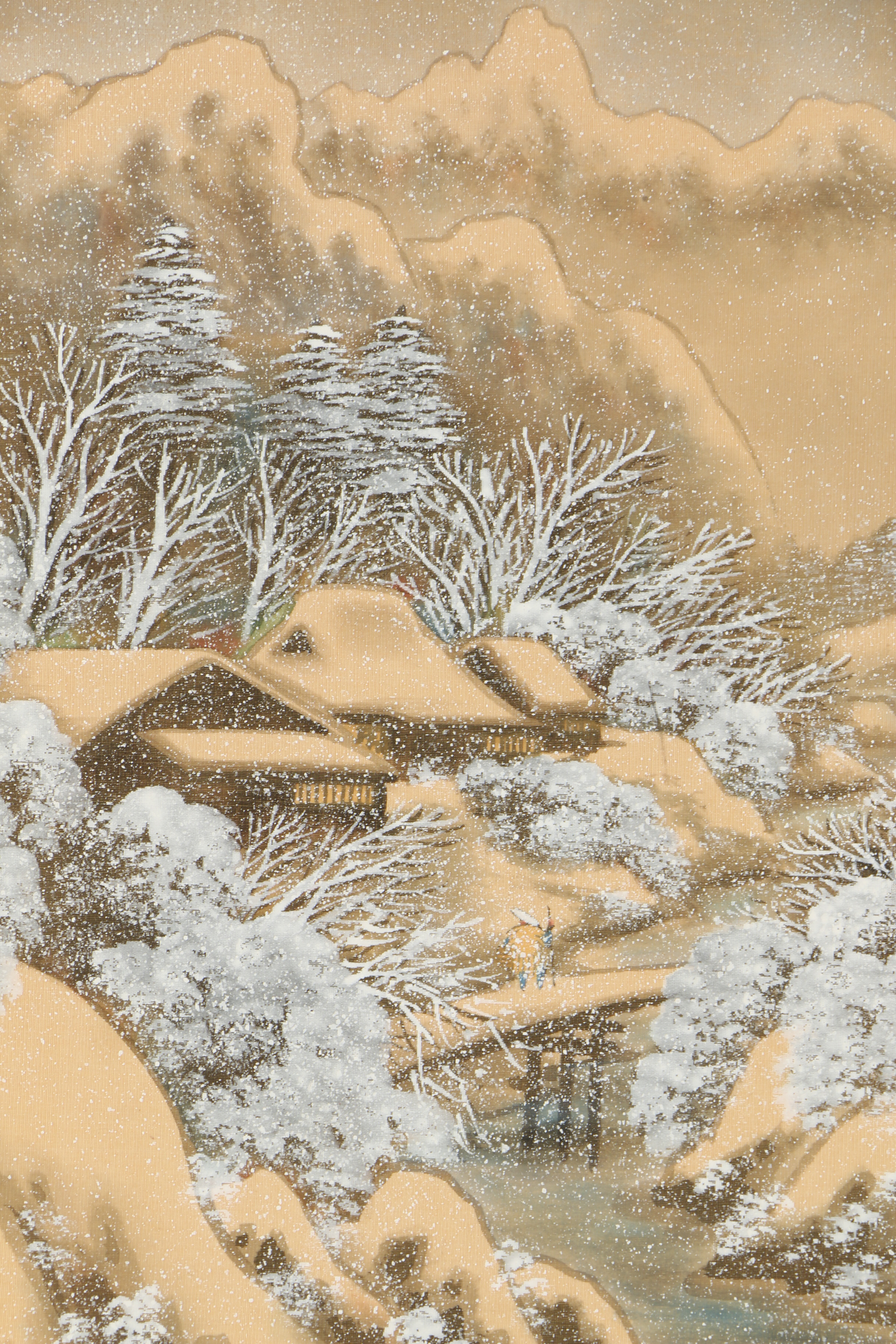 20th Century East Asian Gouache Painting Mountain Landscape