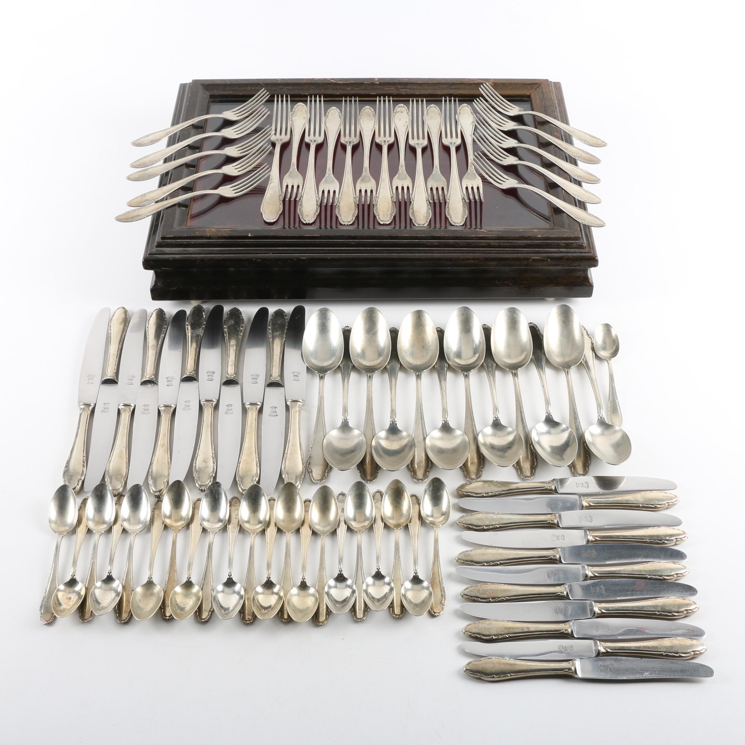 Wellner German Alpaca Silver Flatware Set with Chest