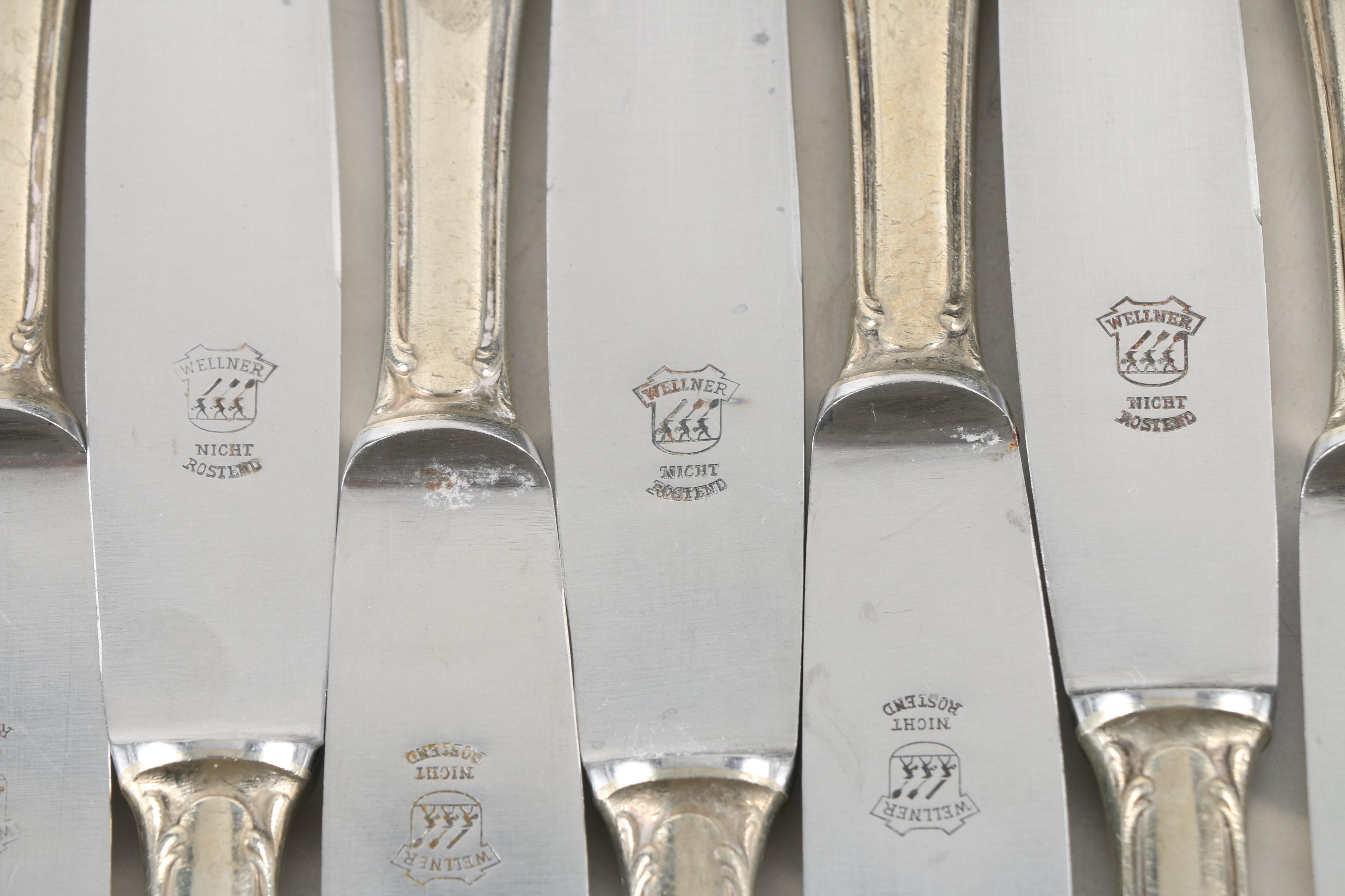 Wellner German Alpaca Silver Flatware Set with Chest