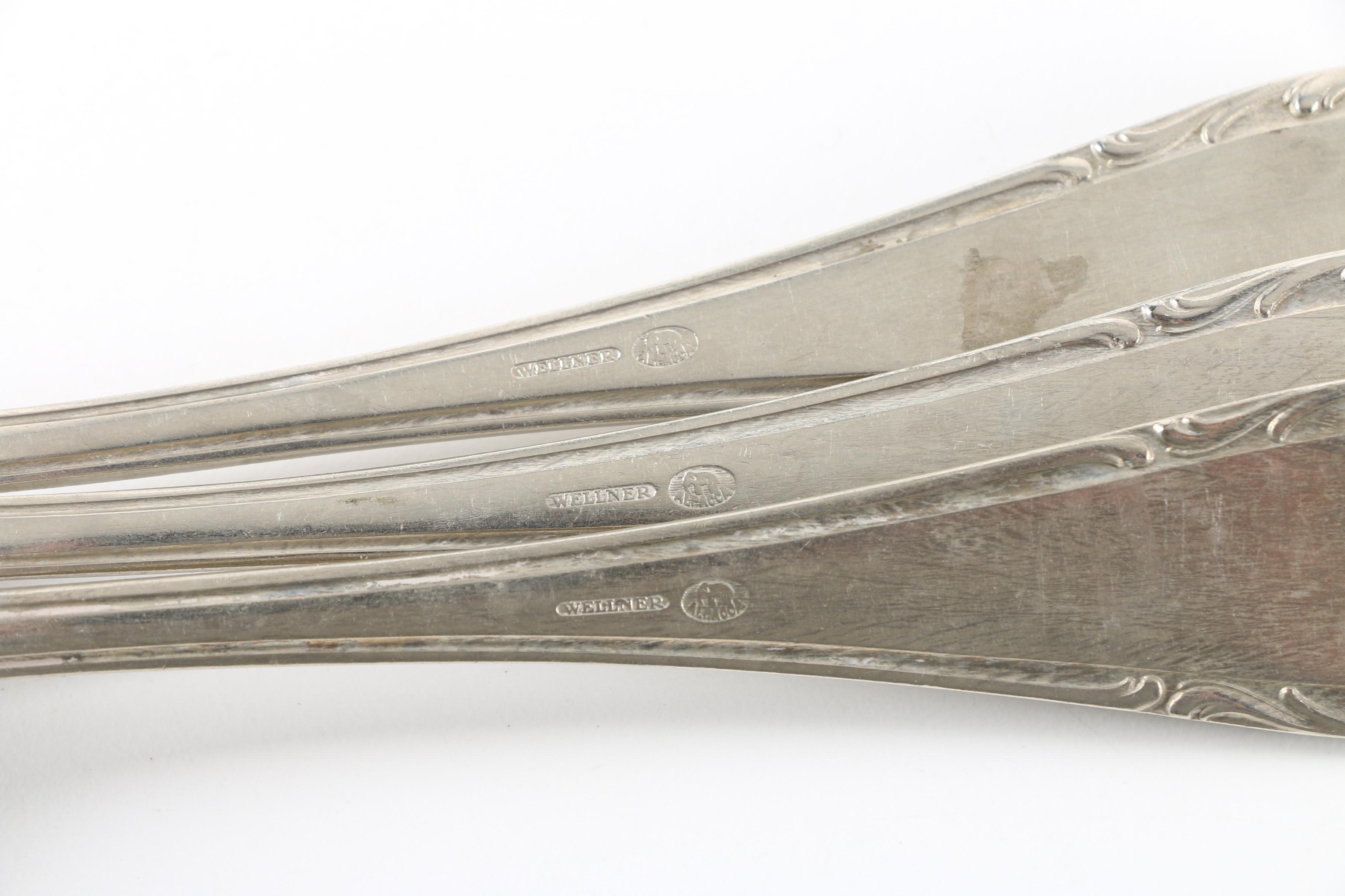 Wellner German Alpaca Silver Flatware Set with Chest