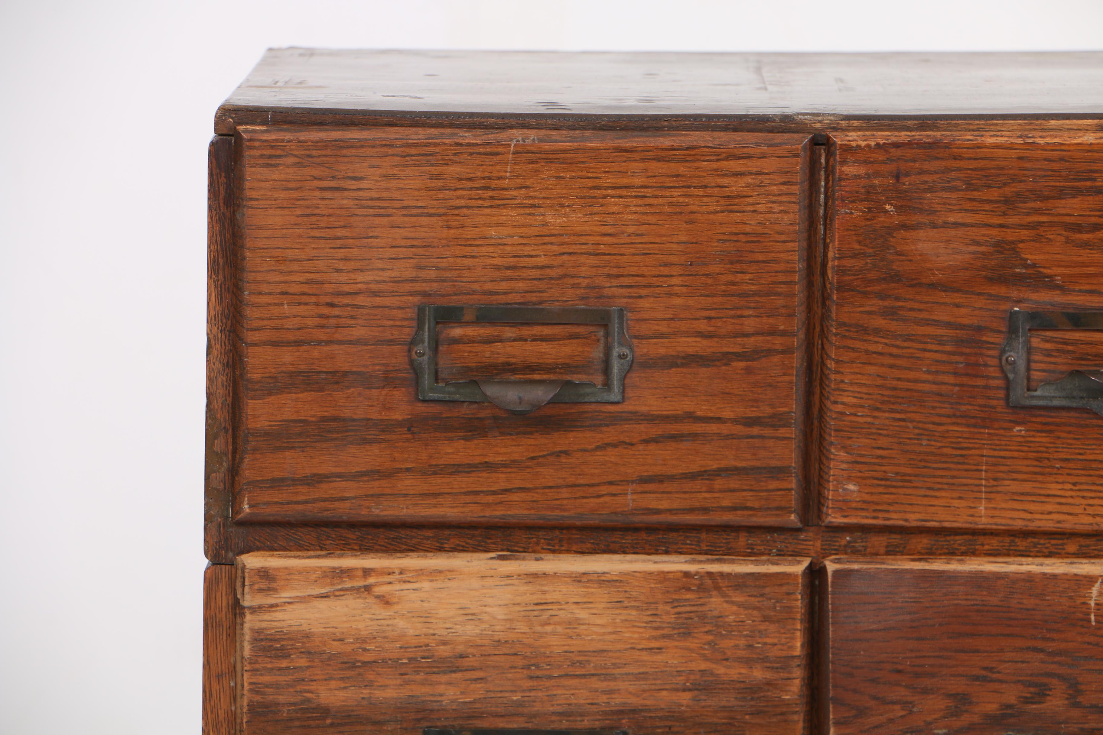 Vintage Oak Card Catalog by Miller Desk & Safe Company