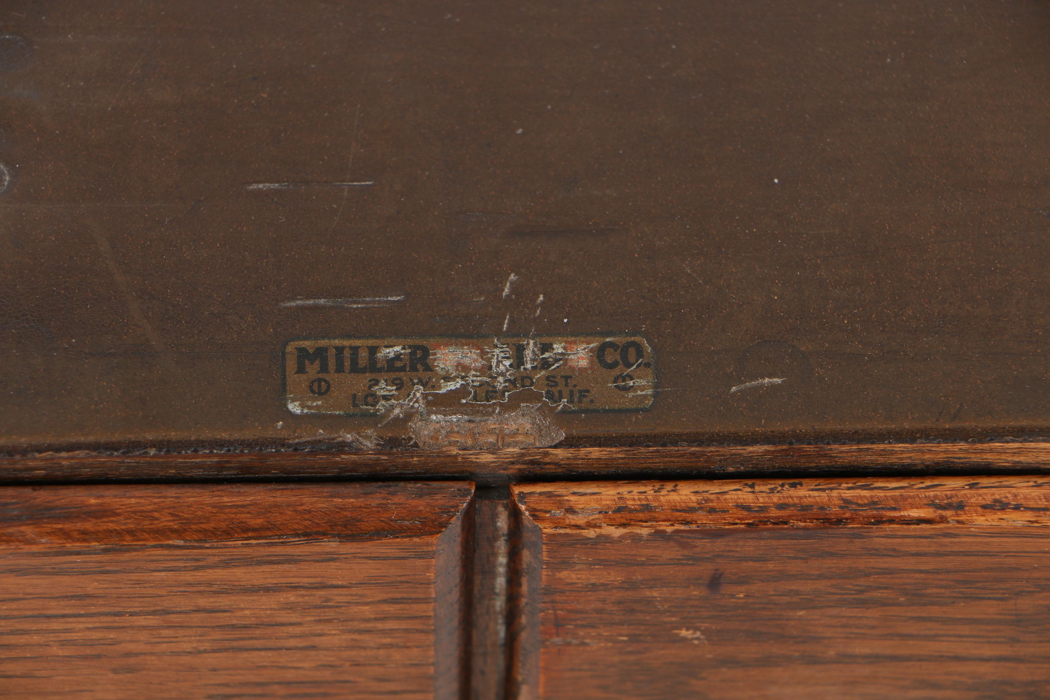 Vintage Oak Card Catalog by Miller Desk & Safe Company