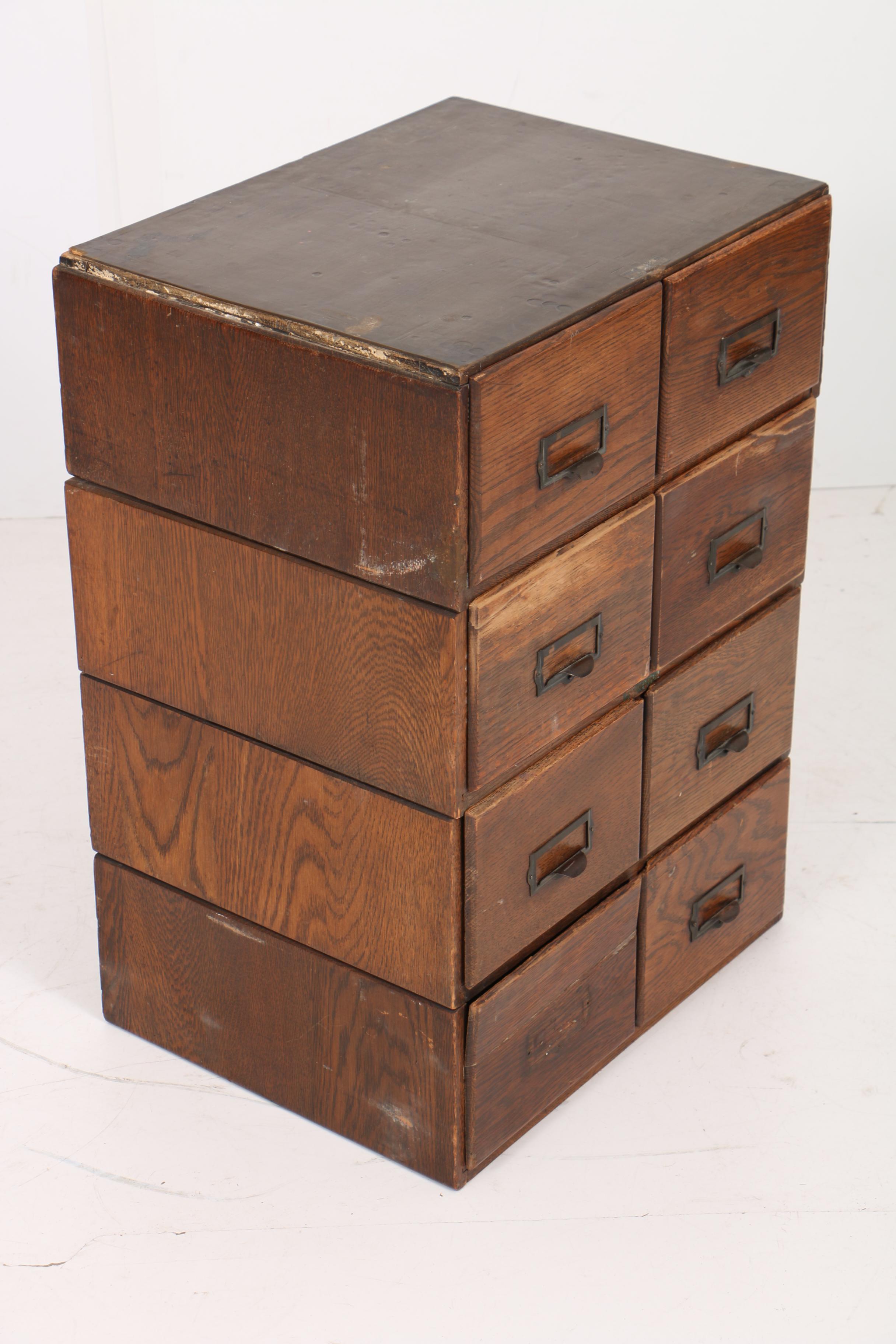 Vintage Oak Card Catalog by Miller Desk & Safe Company