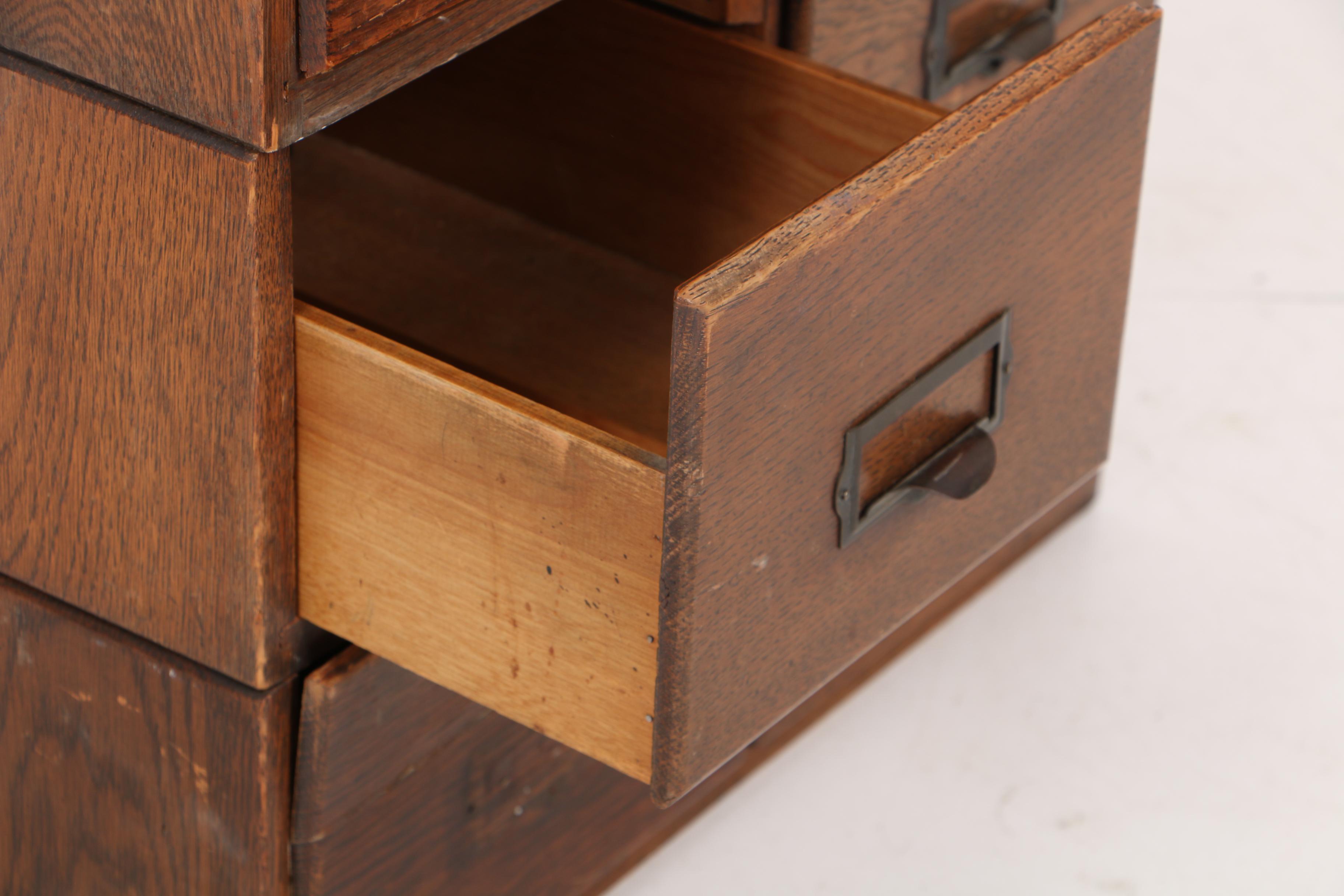 Vintage Oak Card Catalog by Miller Desk & Safe Company