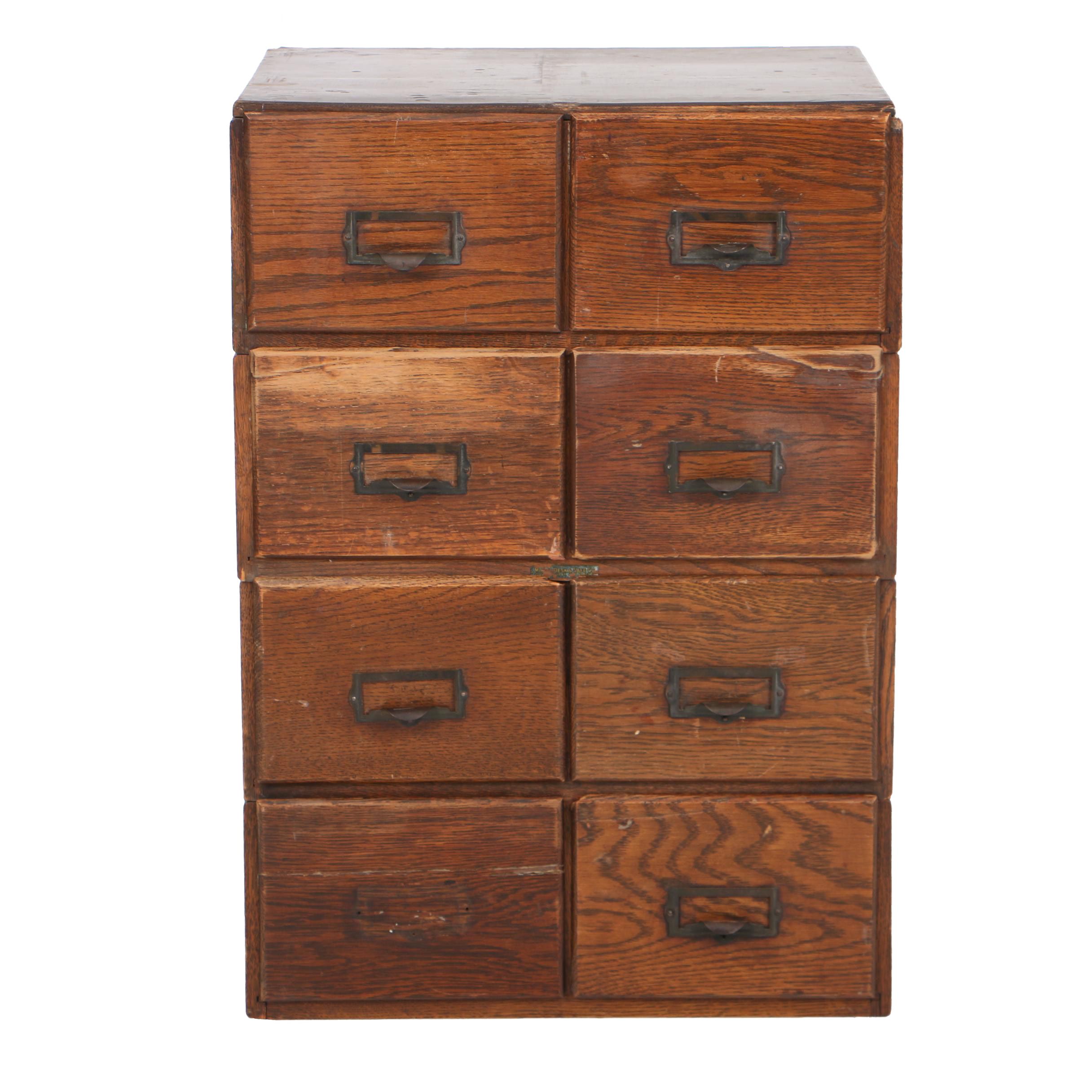 Vintage Oak Card Catalog by Miller Desk & Safe Company