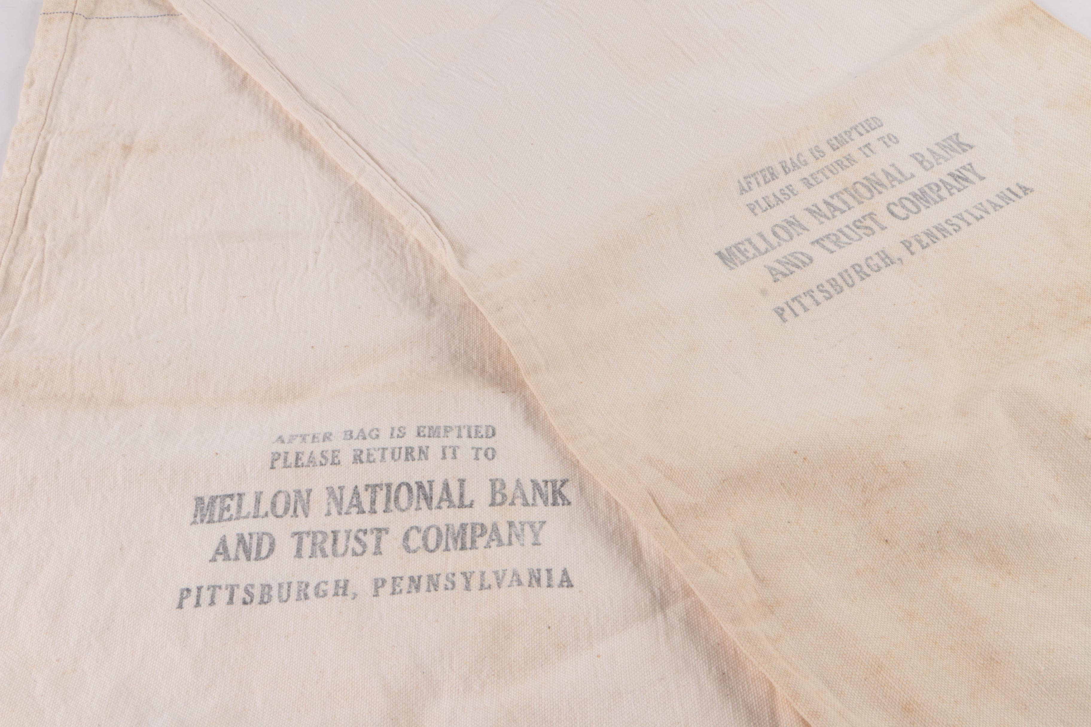 Vintage Mellon National Bank of Pittsburg Money Bags