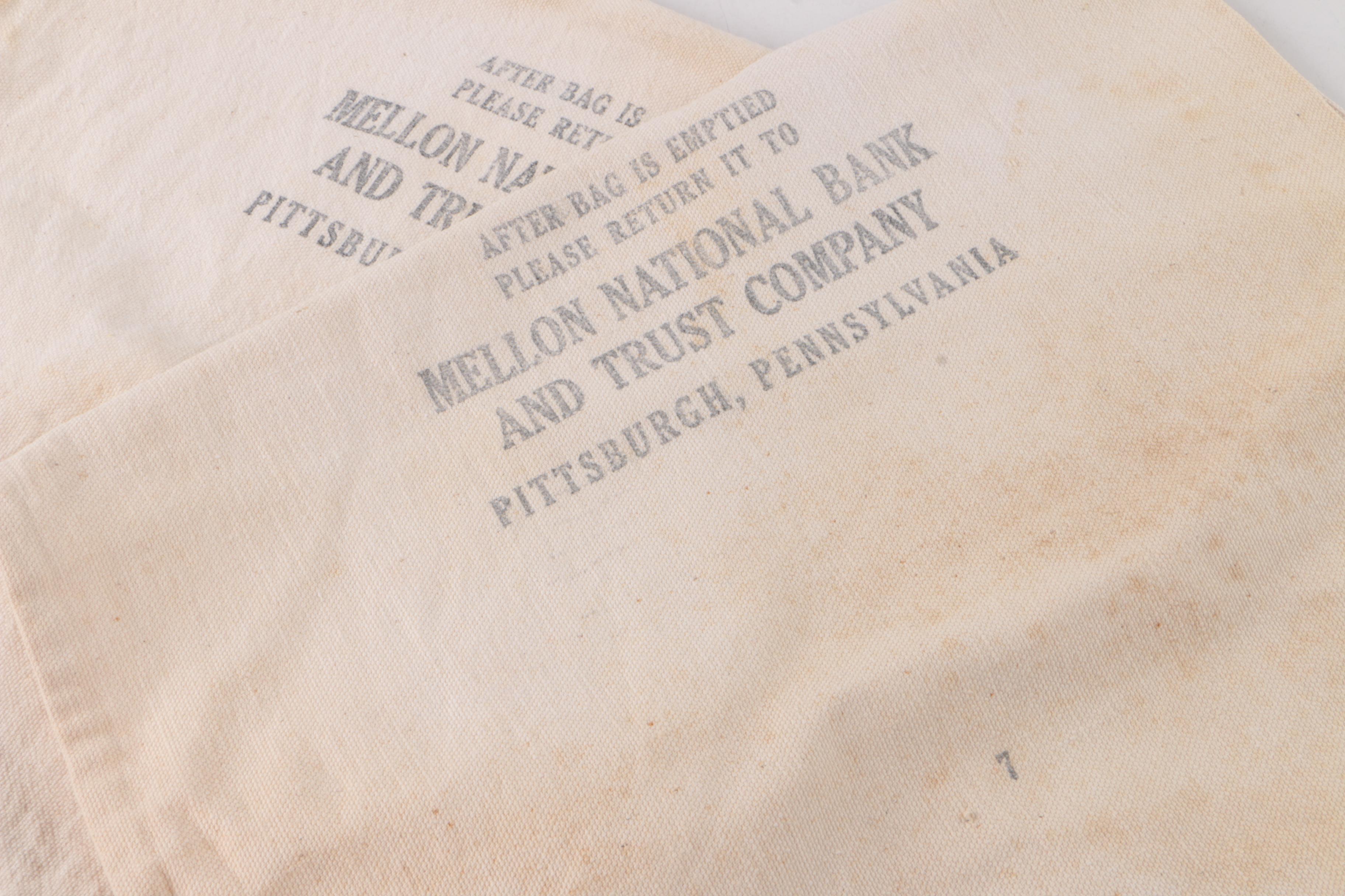 Vintage Mellon National Bank of Pittsburg Money Bags
