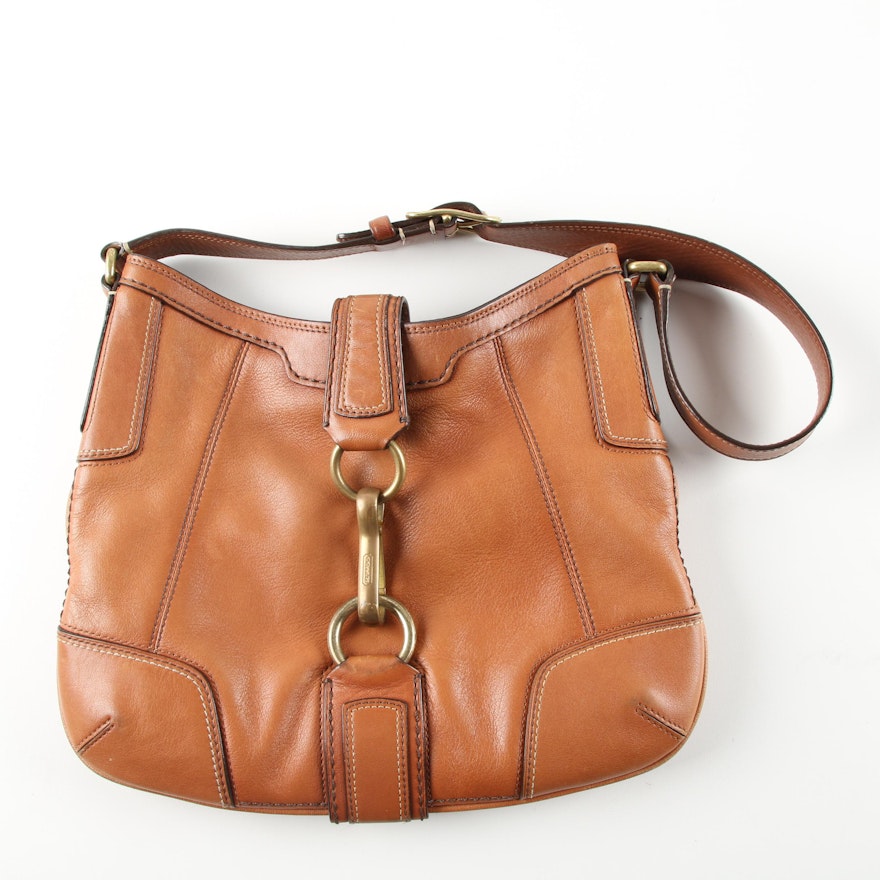 Coach Hampton Nutmeg Brown Leather Hobo Bag