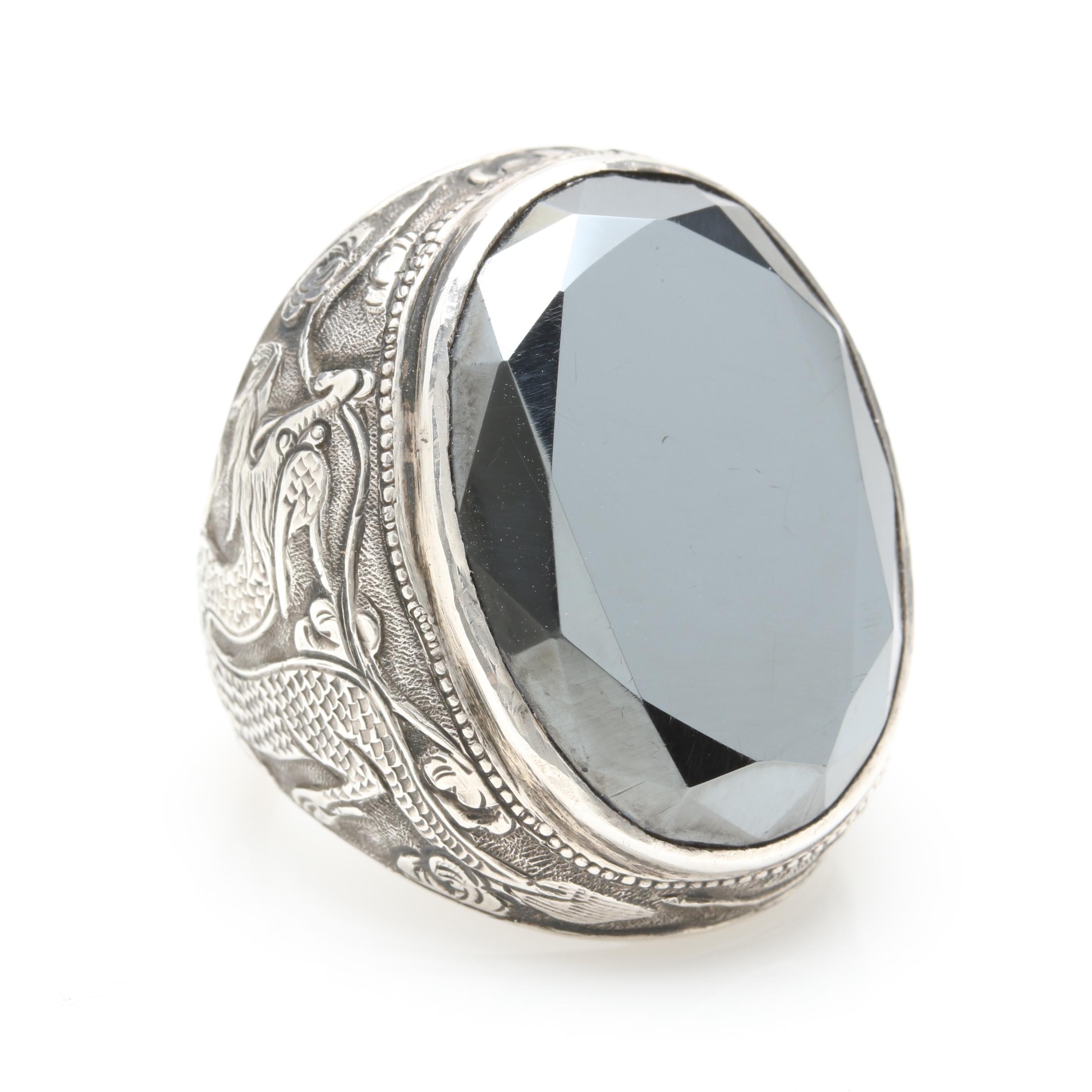 Sterling Silver Hematite Ring