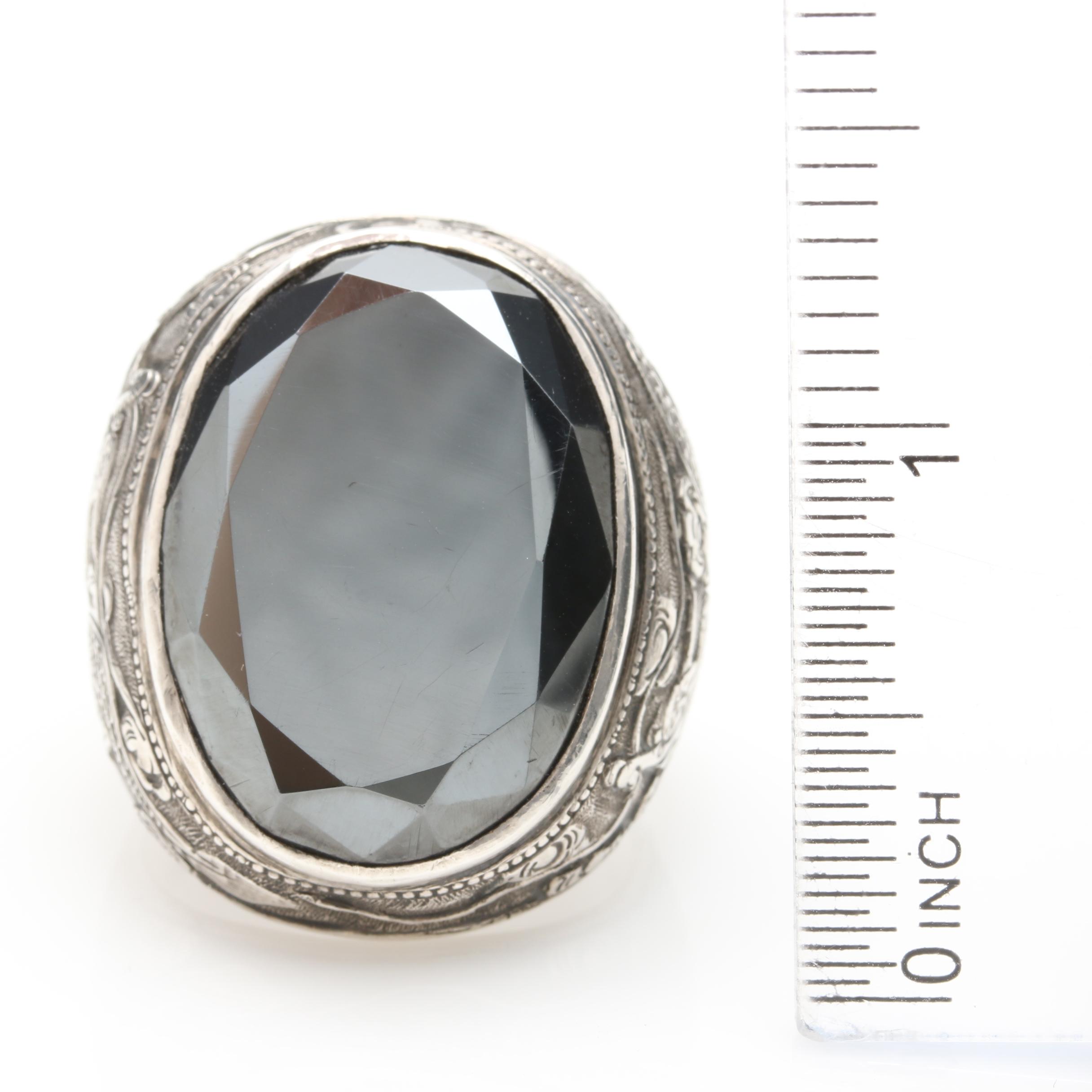 Sterling Silver Hematite Ring