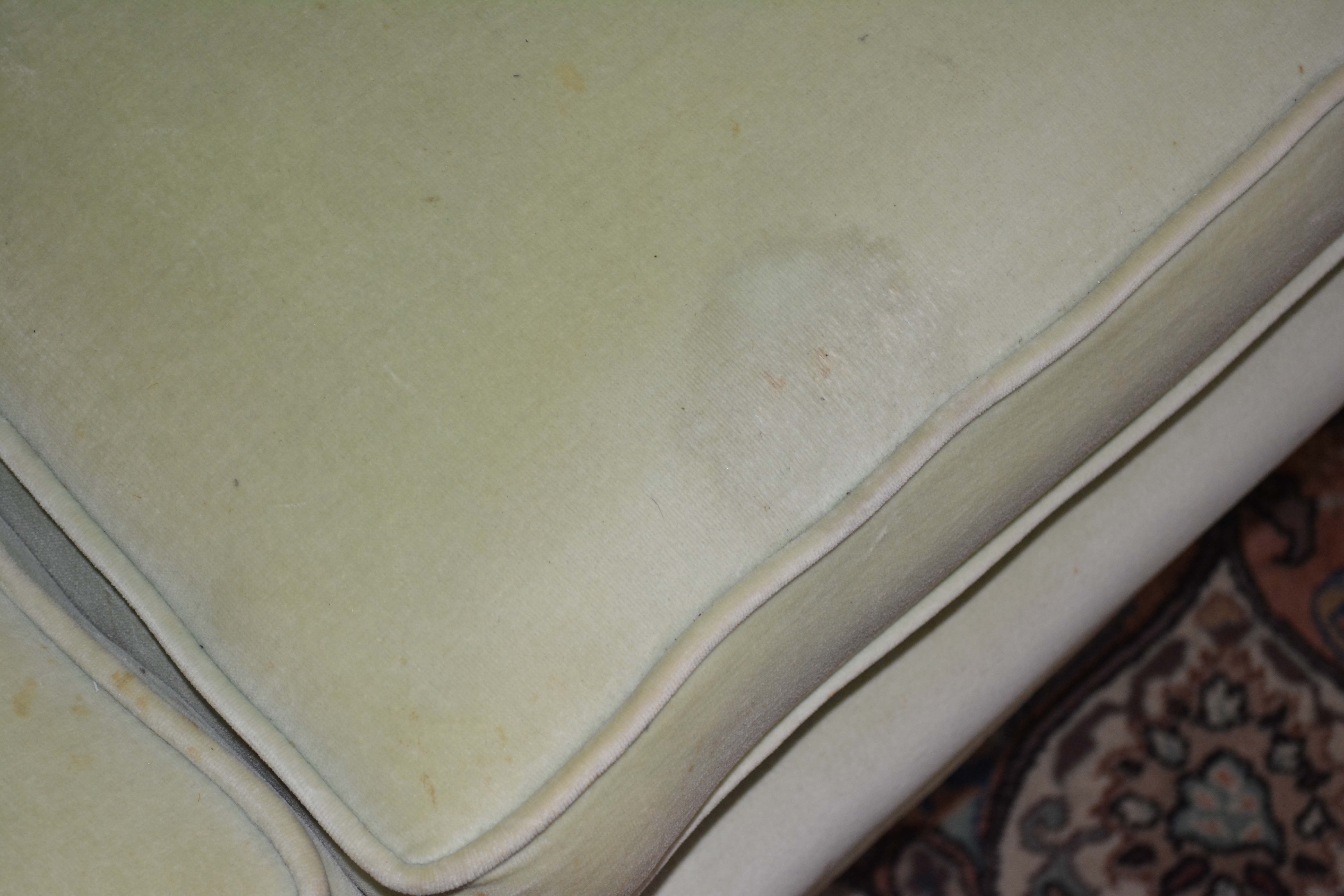 Vintage Regency Style Green Upholstered Love Seat