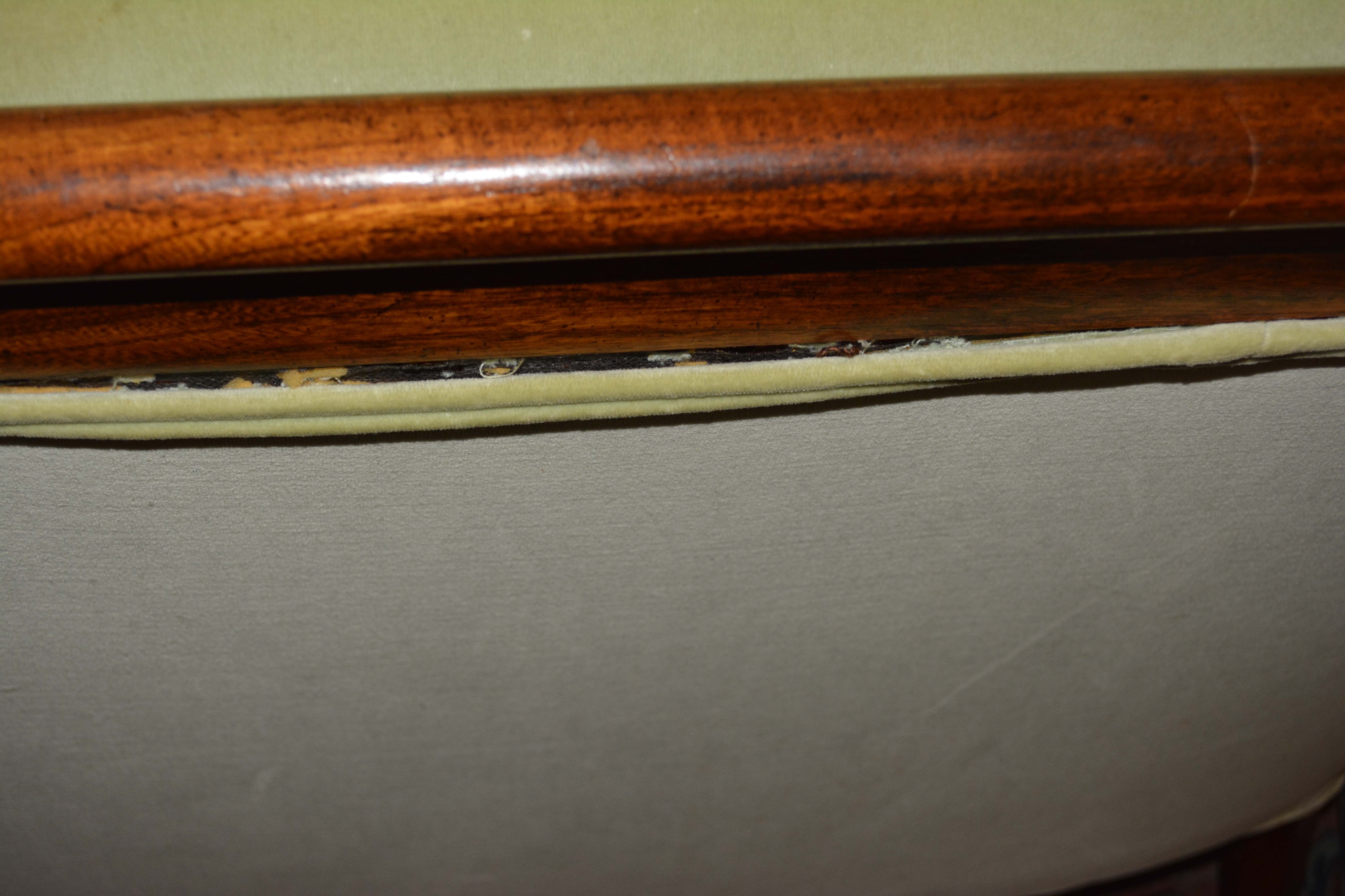 Vintage Regency Style Green Upholstered Love Seat