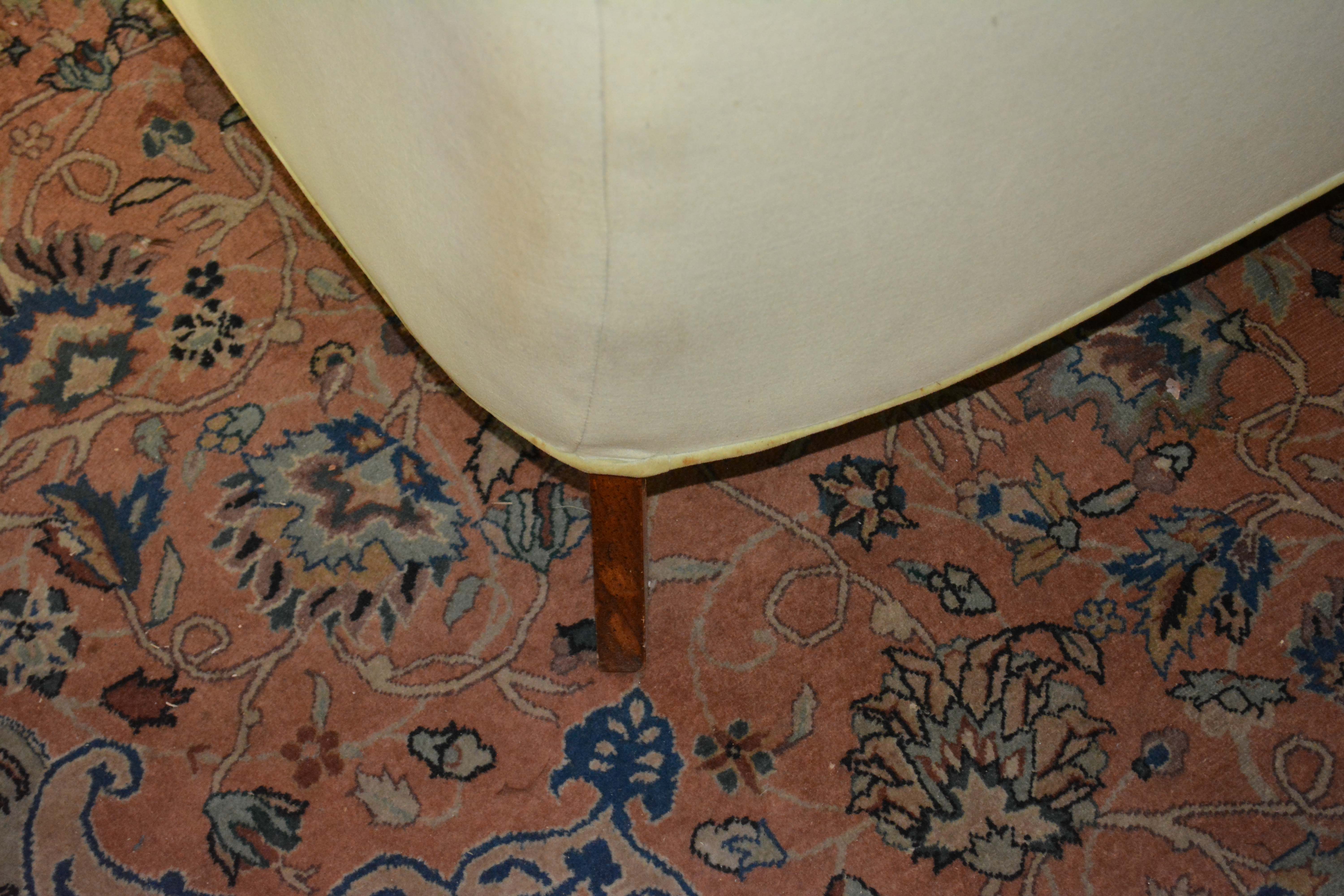 Vintage Regency Style Green Upholstered Love Seat