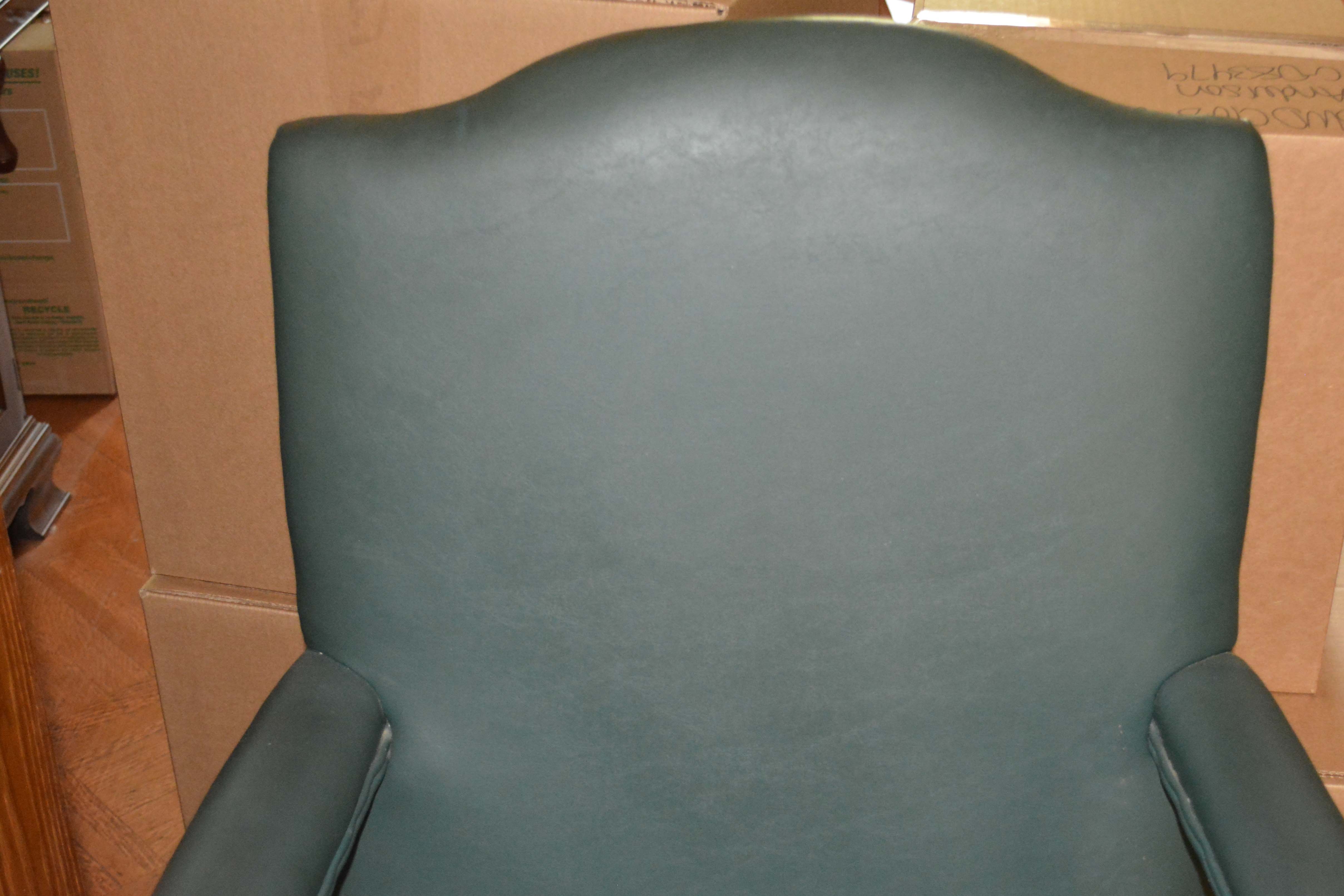 Vintage Green Faux Leather Armchair