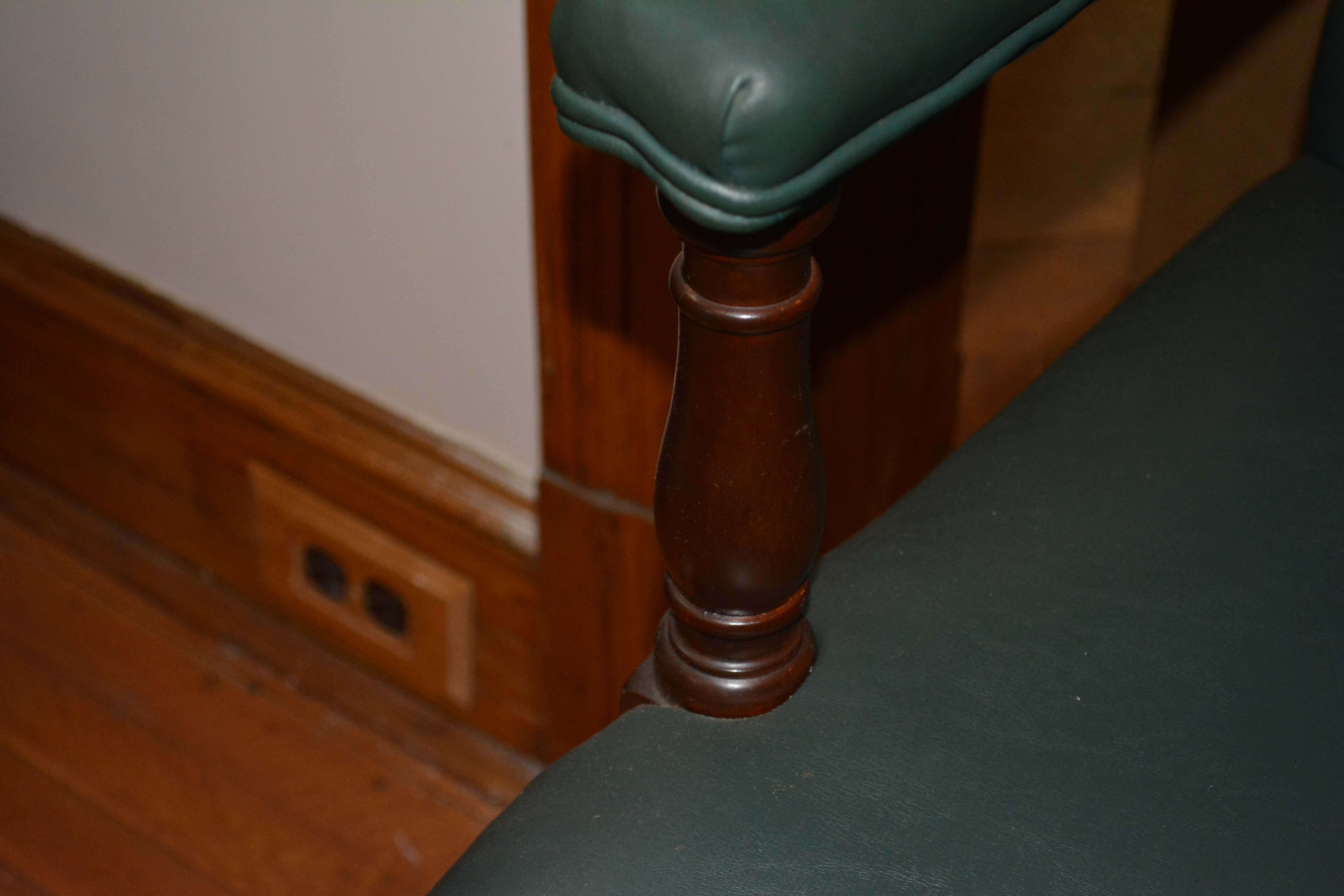 Vintage Green Faux Leather Armchair