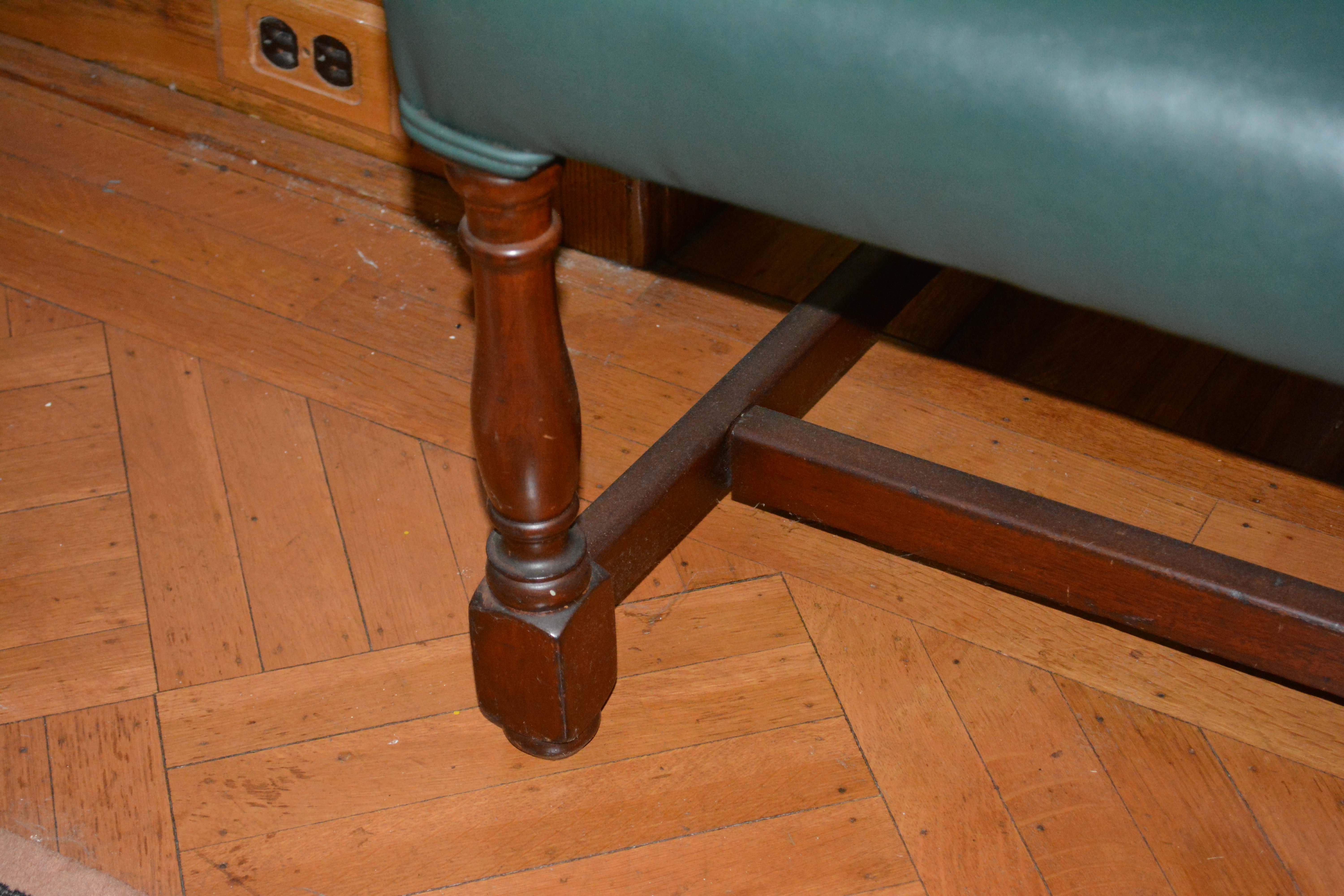 Vintage Green Faux Leather Armchair