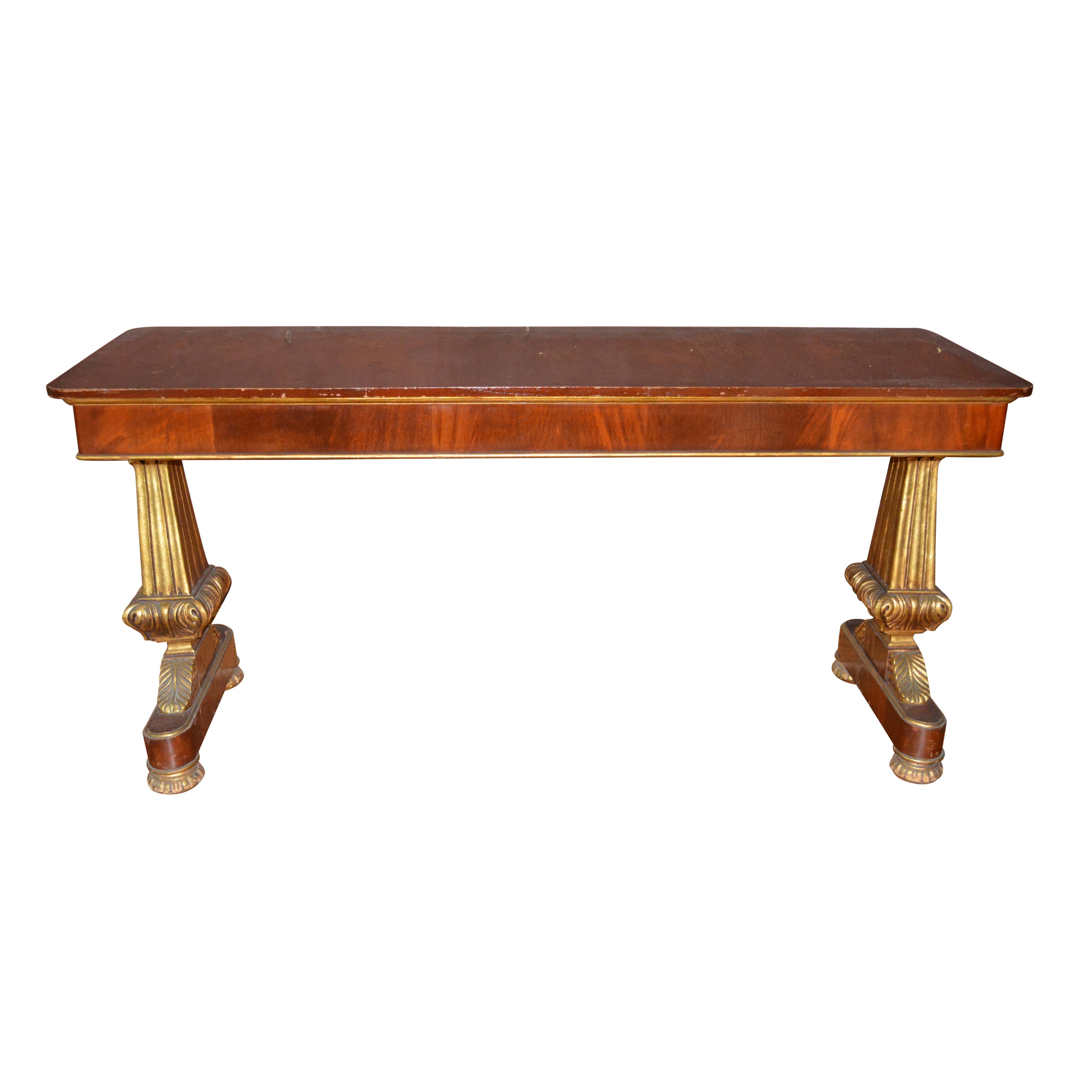 American Empire Style Mahogany and Giltwood Table