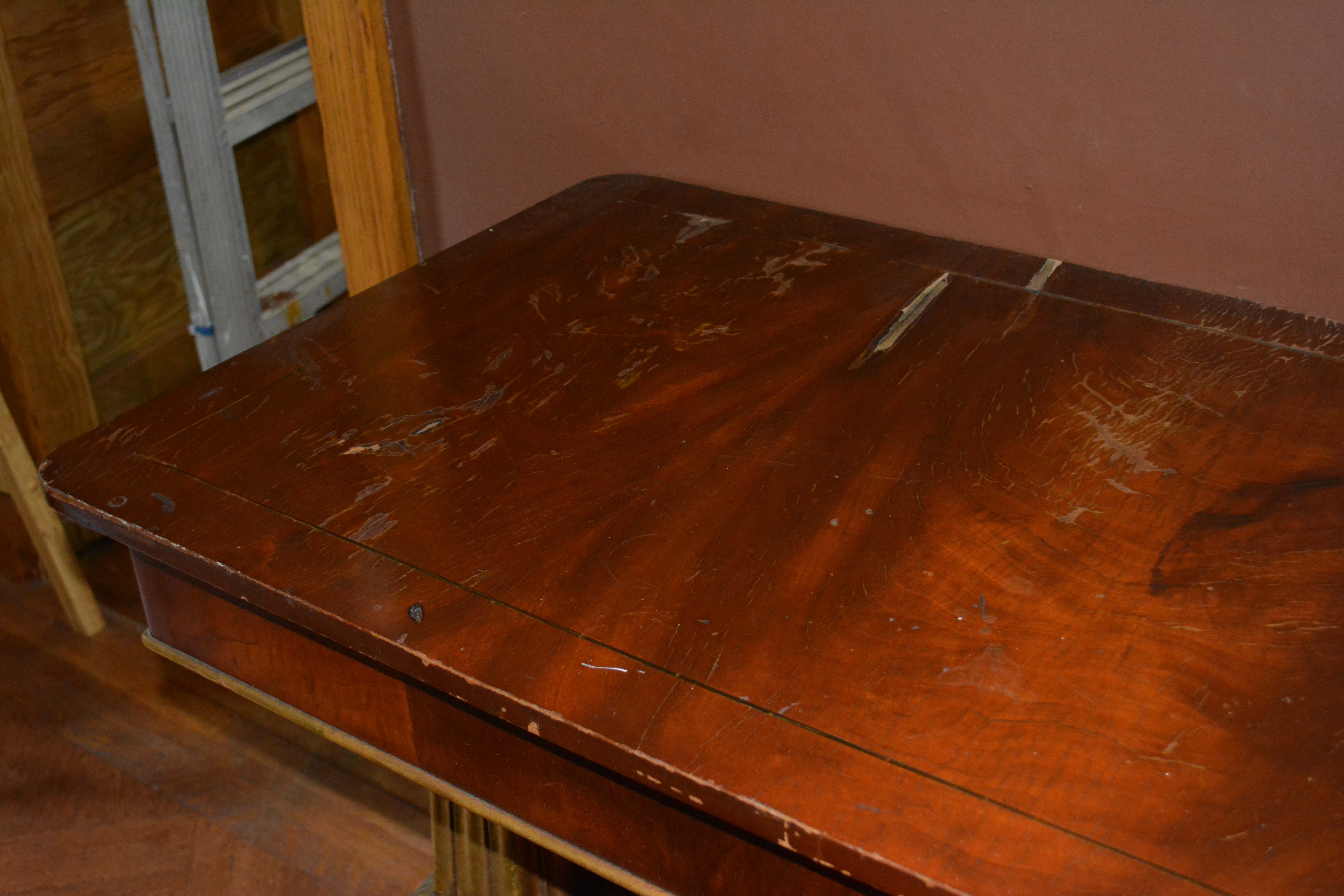 American Empire Style Mahogany and Giltwood Table