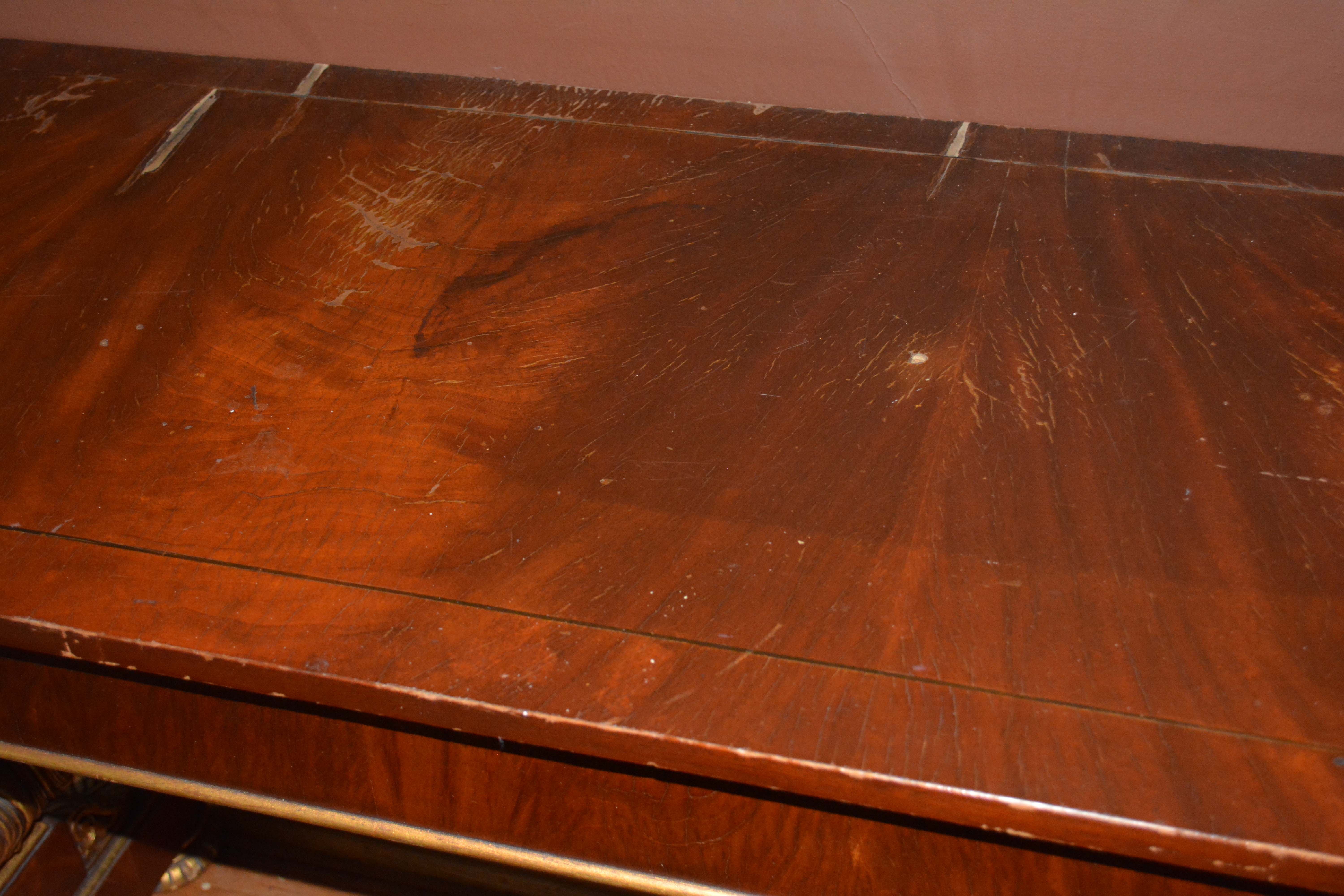 American Empire Style Mahogany and Giltwood Table